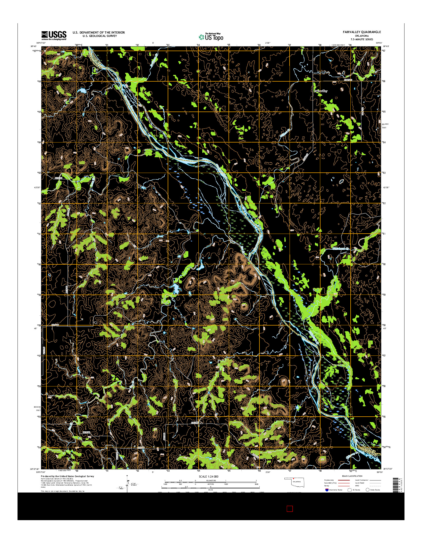 USGS US TOPO 7.5-MINUTE MAP FOR FAIRVALLEY, OK 2016