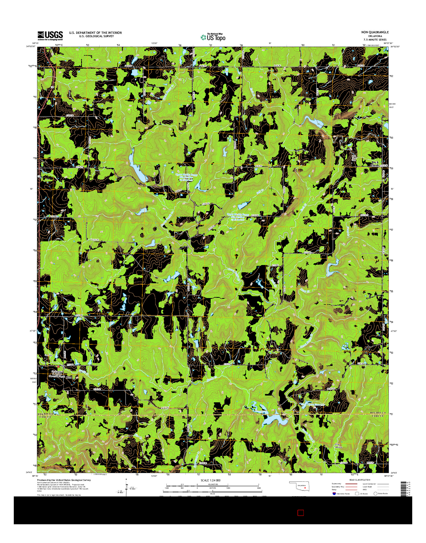 USGS US TOPO 7.5-MINUTE MAP FOR NON, OK 2016