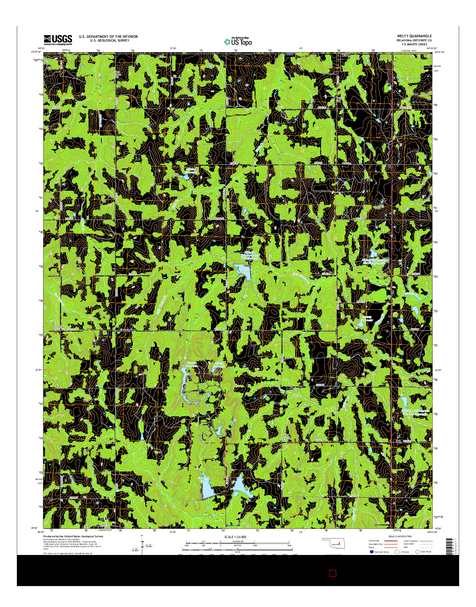 USGS US TOPO 7.5-MINUTE MAP FOR WELTY, OK 2016