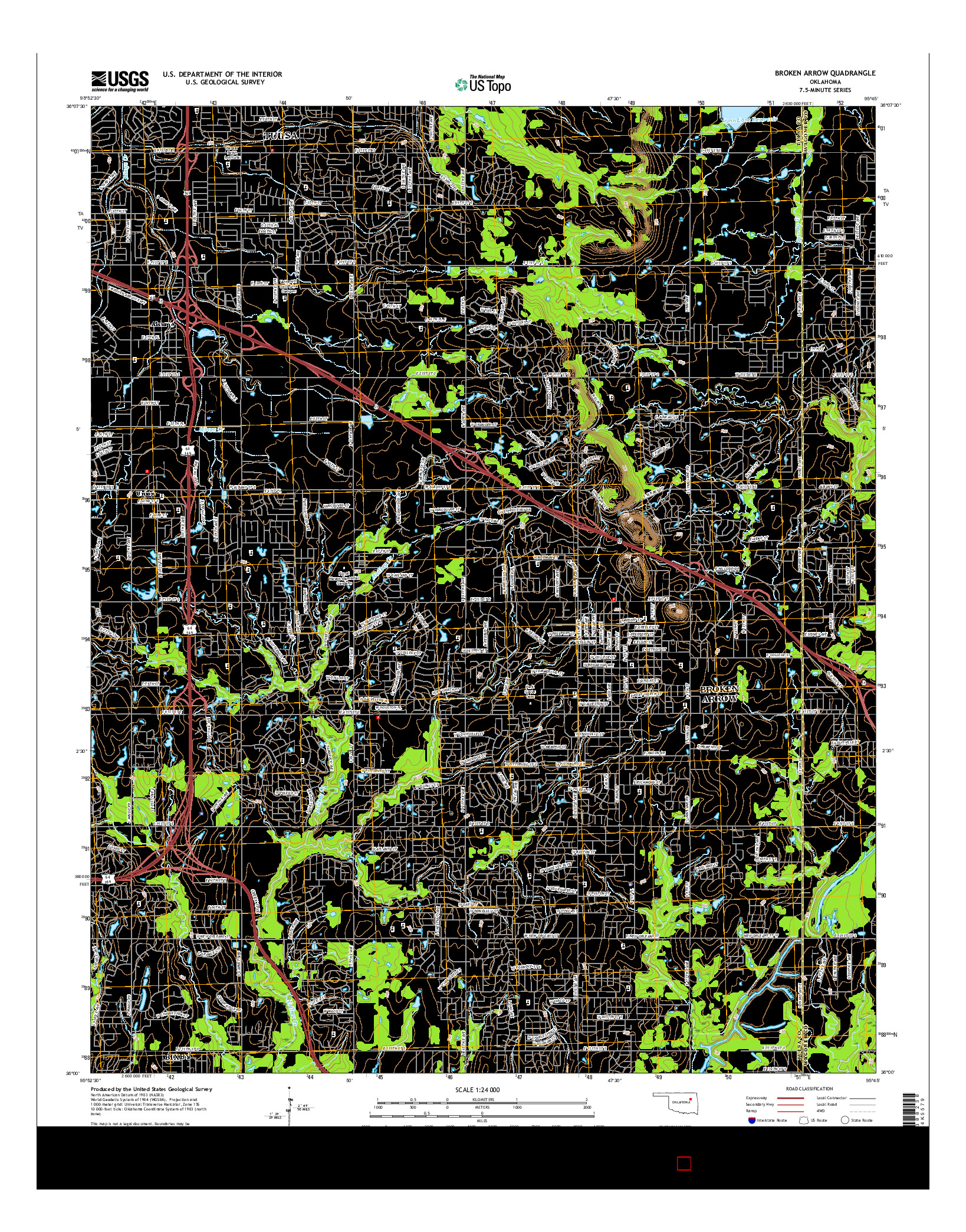 USGS US TOPO 7.5-MINUTE MAP FOR BROKEN ARROW, OK 2016