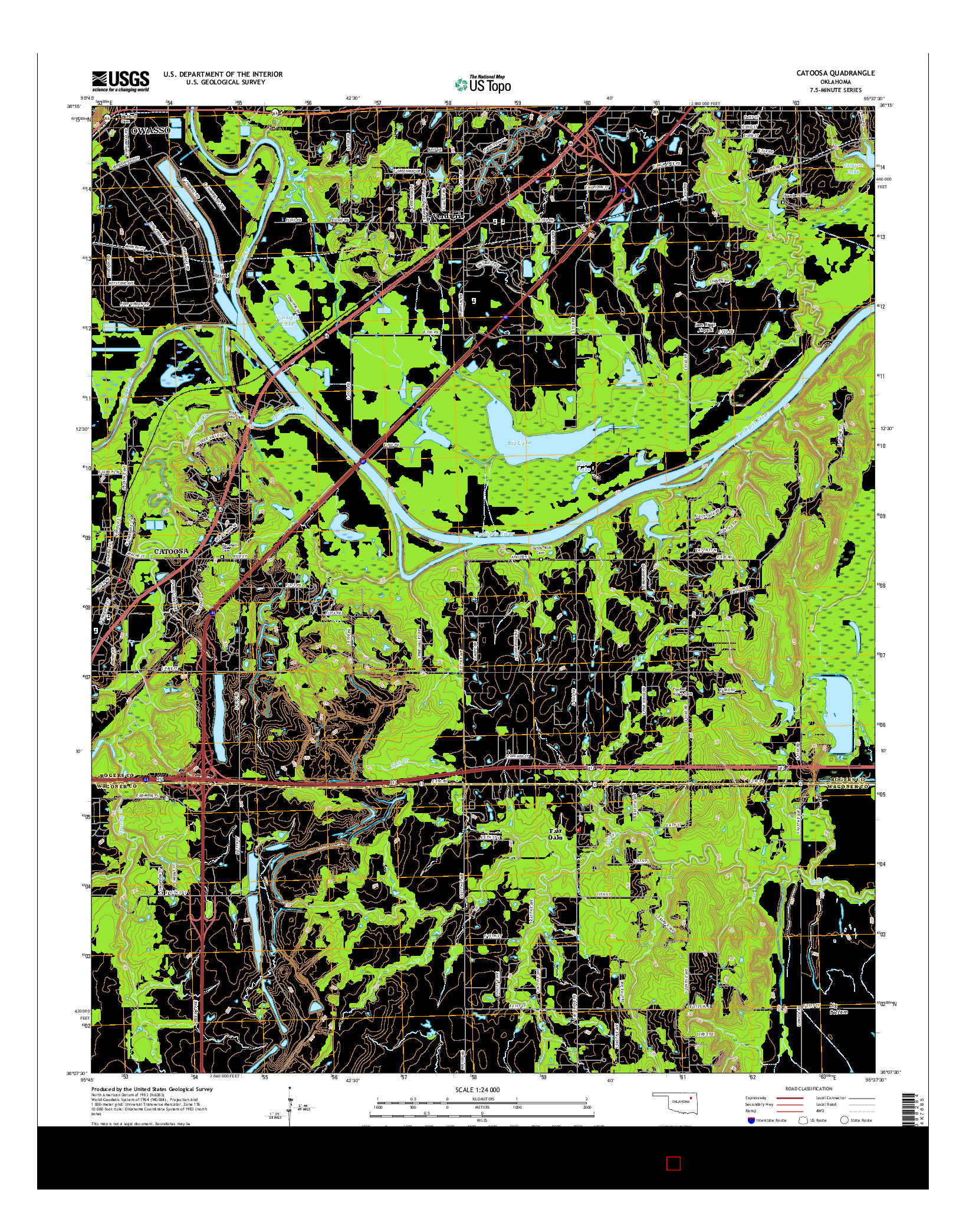 USGS US TOPO 7.5-MINUTE MAP FOR CATOOSA, OK 2016