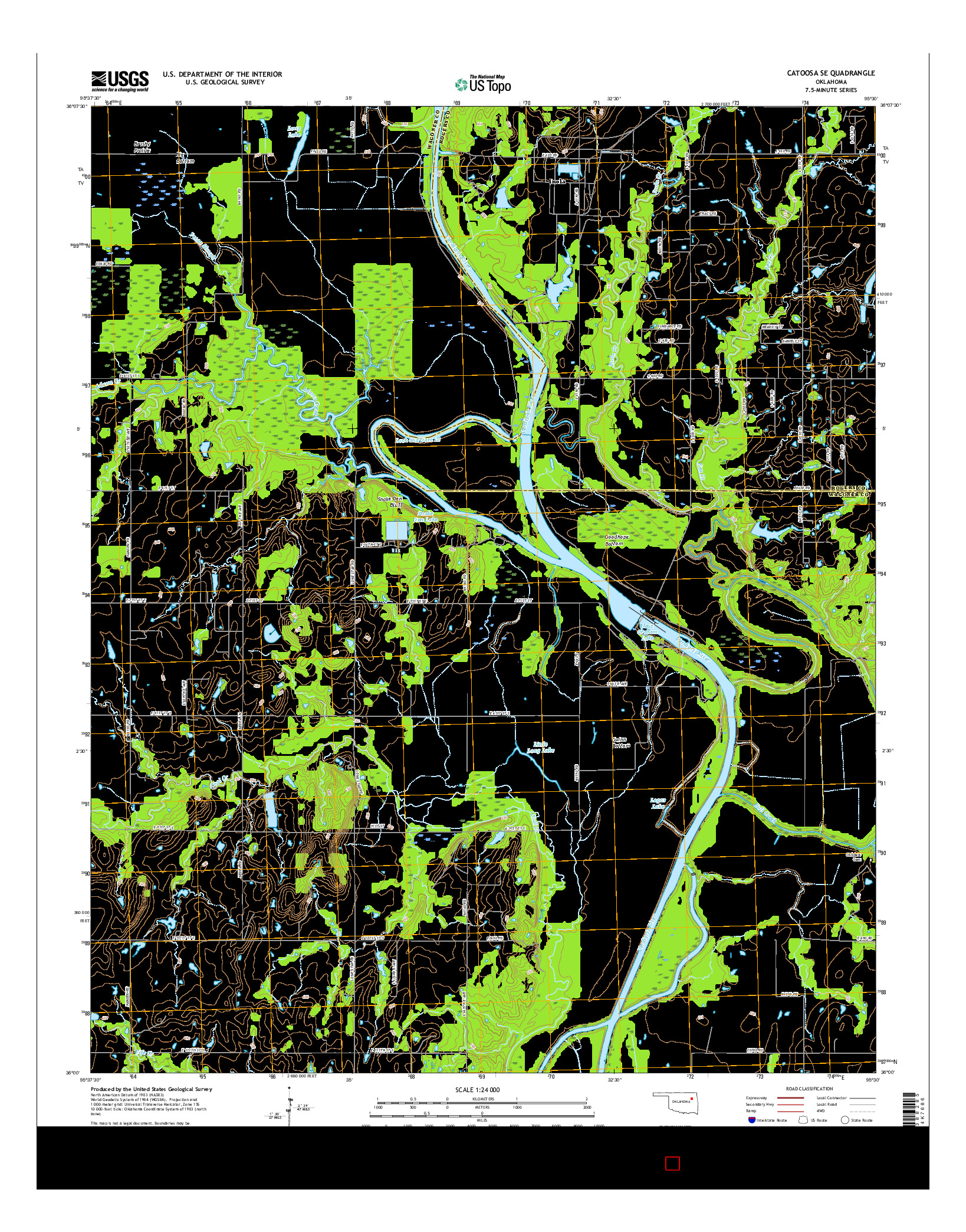 USGS US TOPO 7.5-MINUTE MAP FOR CATOOSA SE, OK 2016