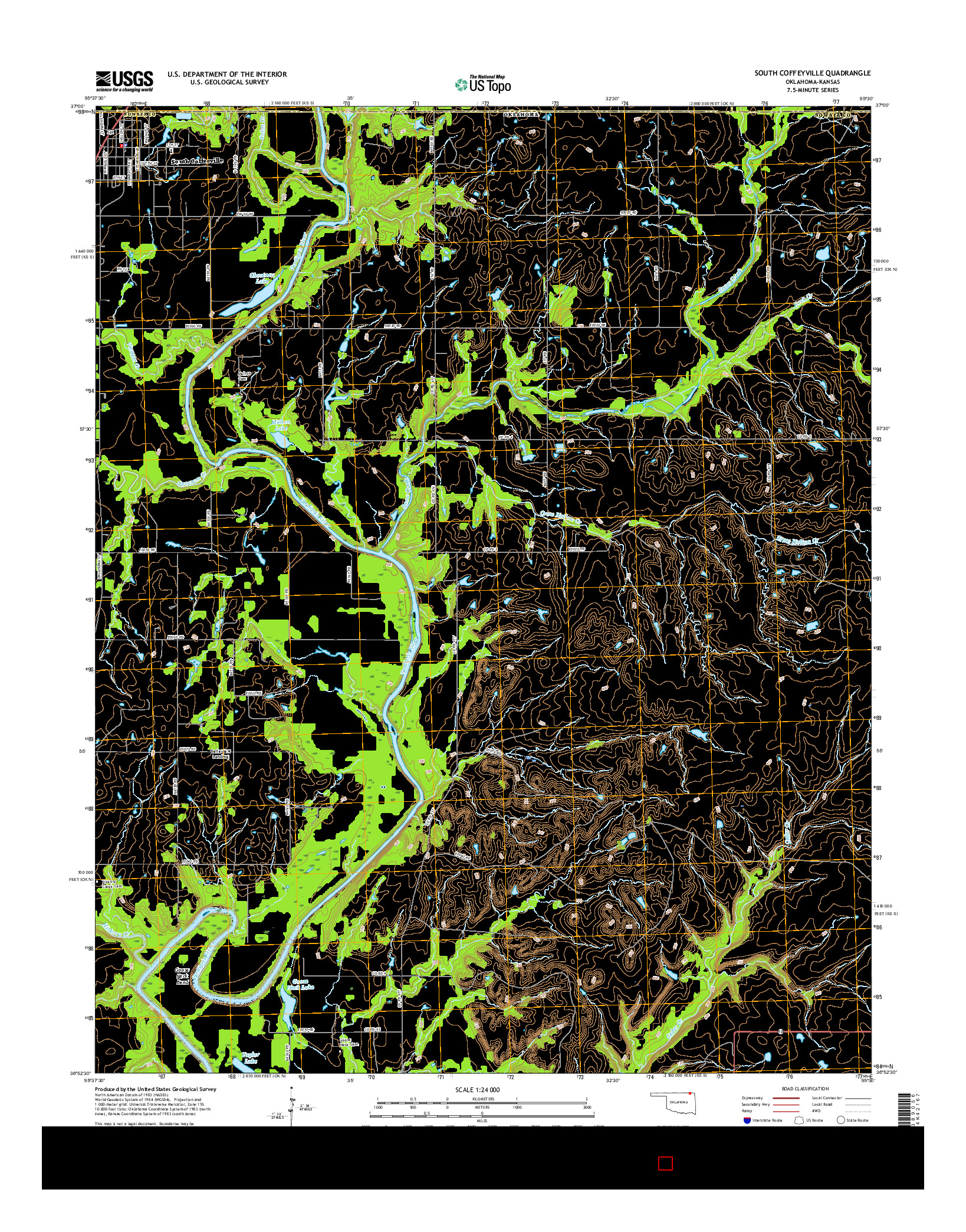 USGS US TOPO 7.5-MINUTE MAP FOR SOUTH COFFEYVILLE, OK-KS 2016