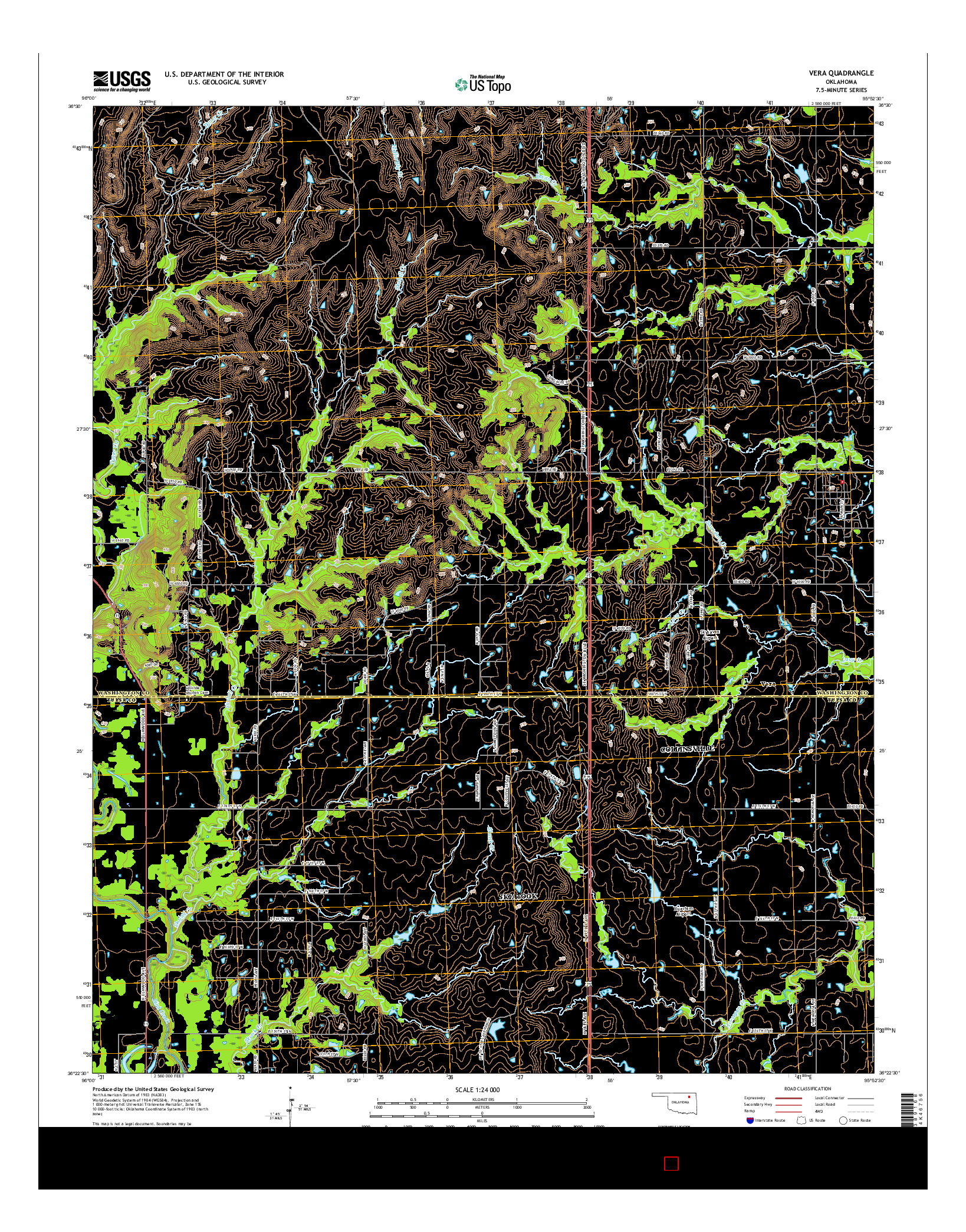 USGS US TOPO 7.5-MINUTE MAP FOR VERA, OK 2016