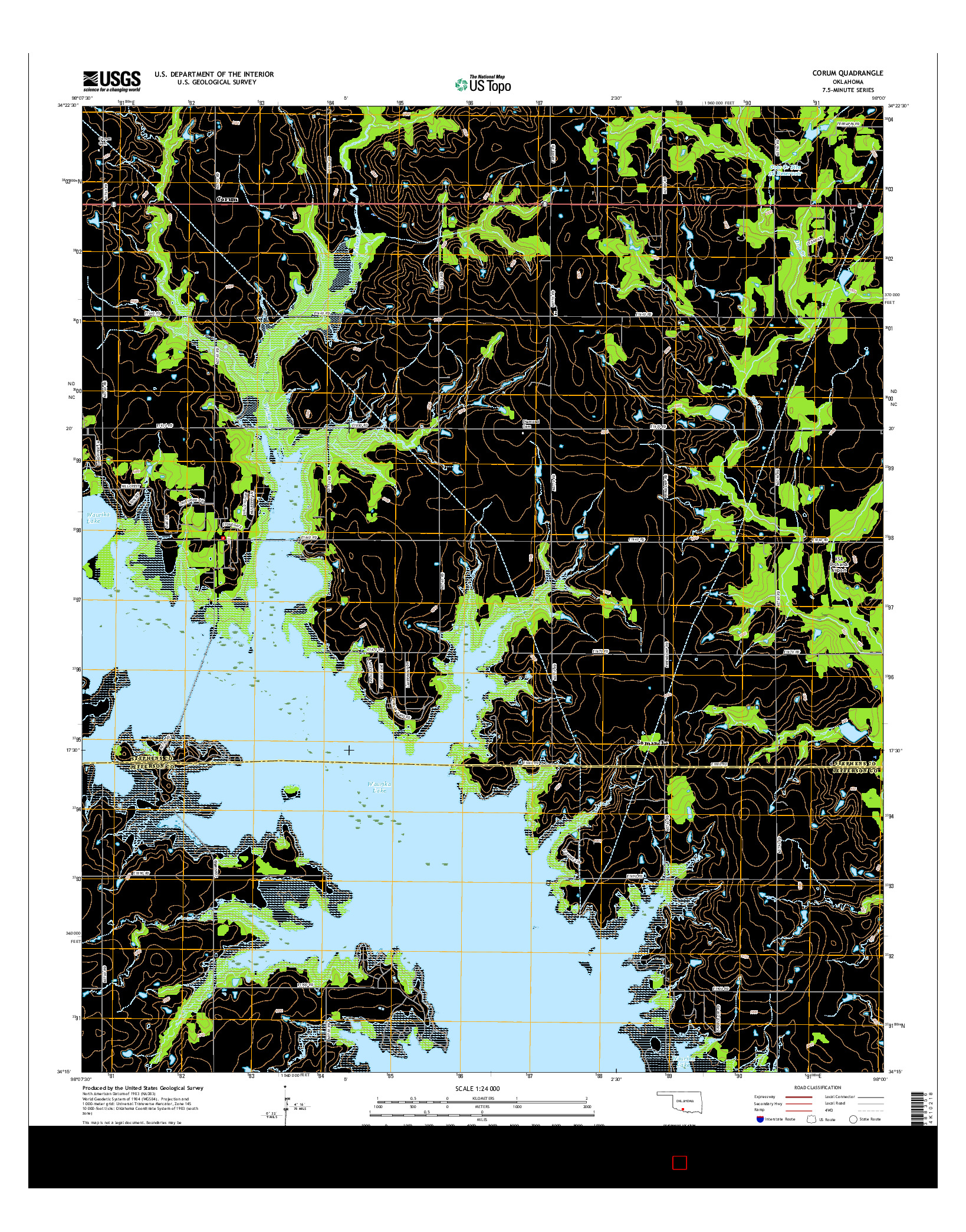 USGS US TOPO 7.5-MINUTE MAP FOR CORUM, OK 2016