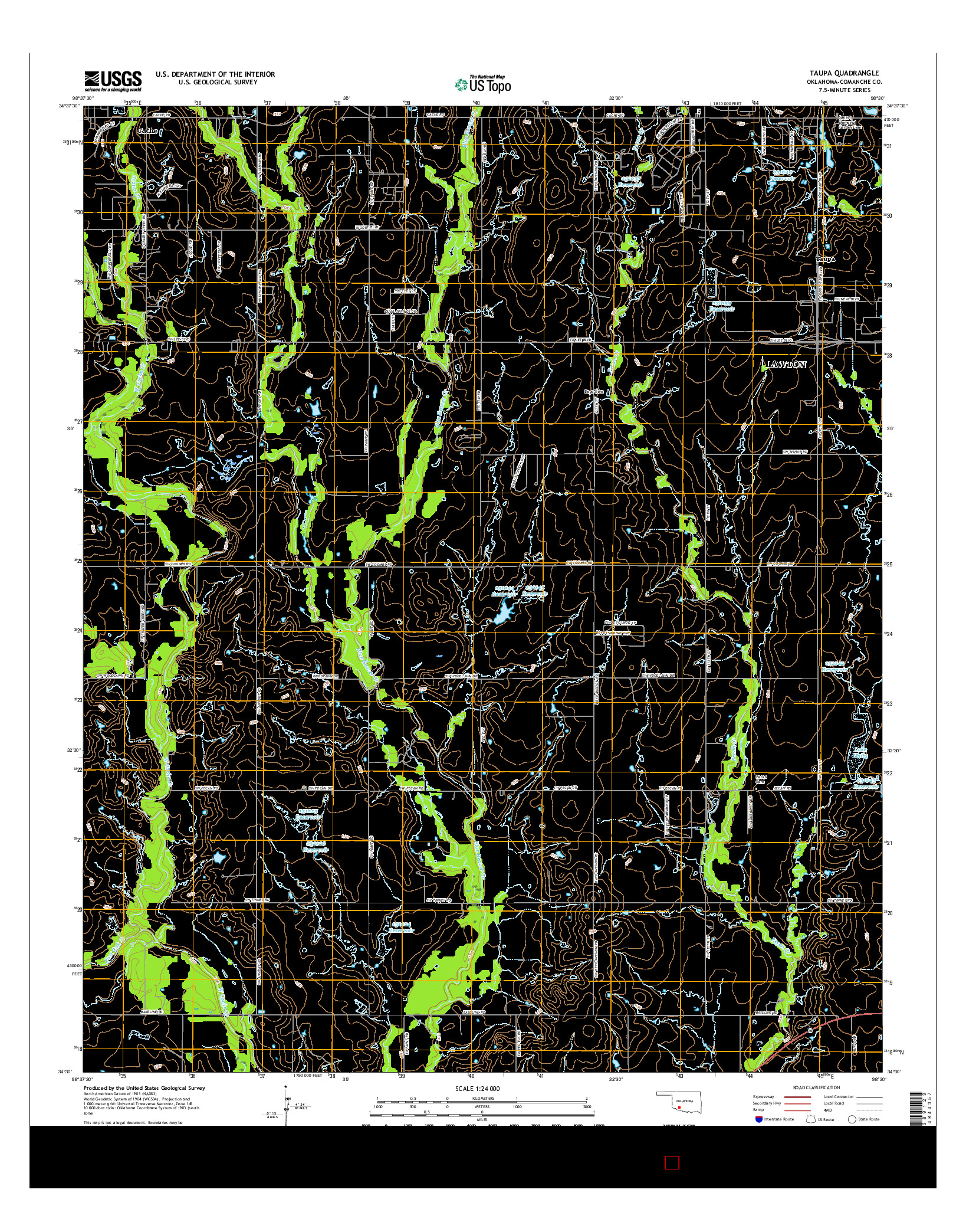 USGS US TOPO 7.5-MINUTE MAP FOR TAUPA, OK 2016