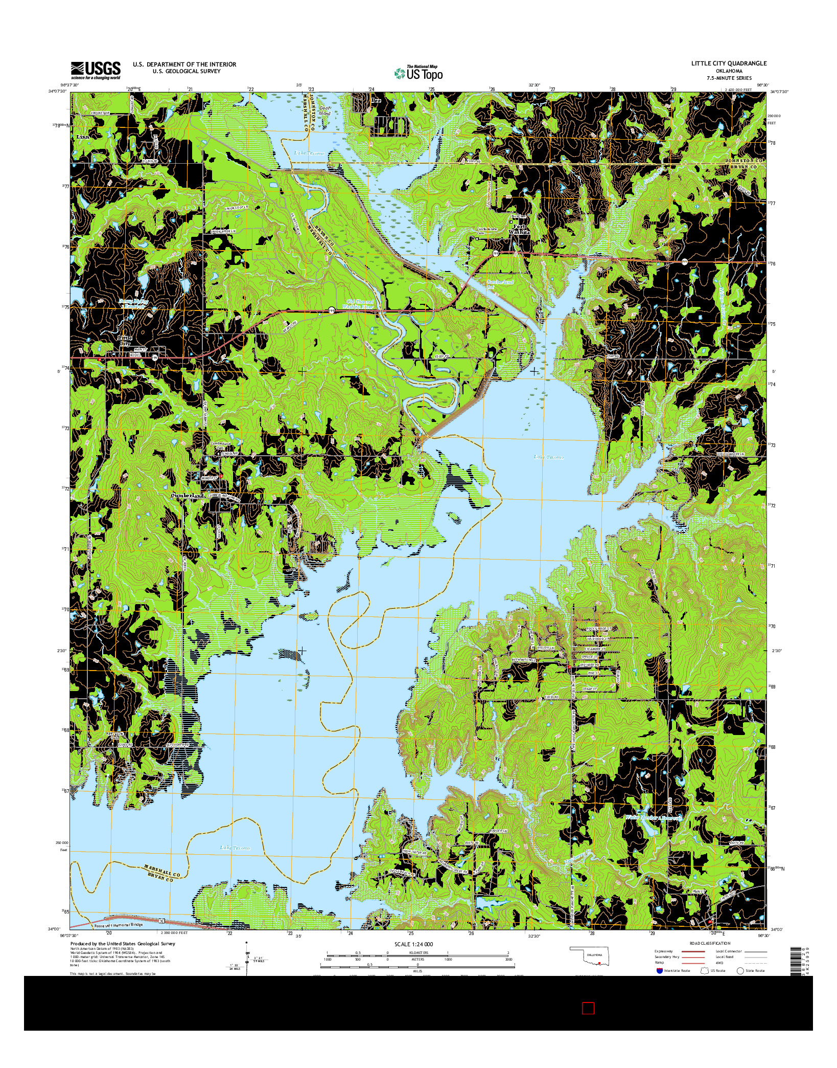 USGS US TOPO 7.5-MINUTE MAP FOR LITTLE CITY, OK 2016