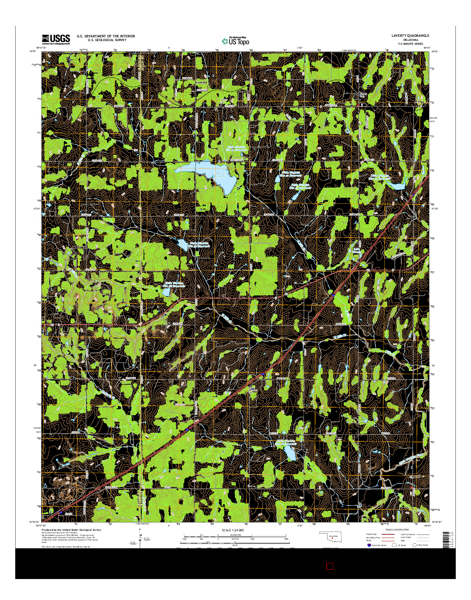 USGS US TOPO 7.5-MINUTE MAP FOR LAVERTY, OK 2016