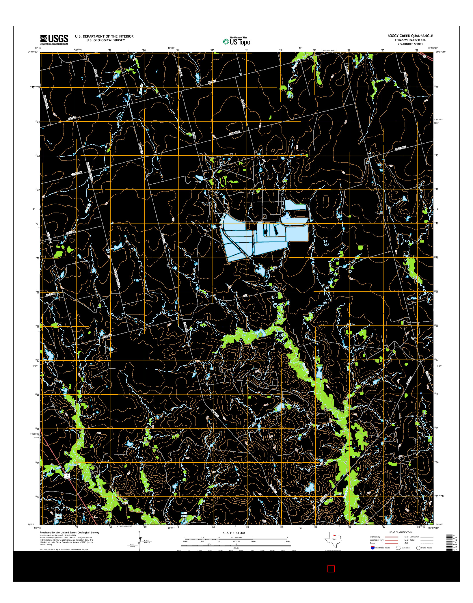 USGS US TOPO 7.5-MINUTE MAP FOR BOGGY CREEK, TX 2016