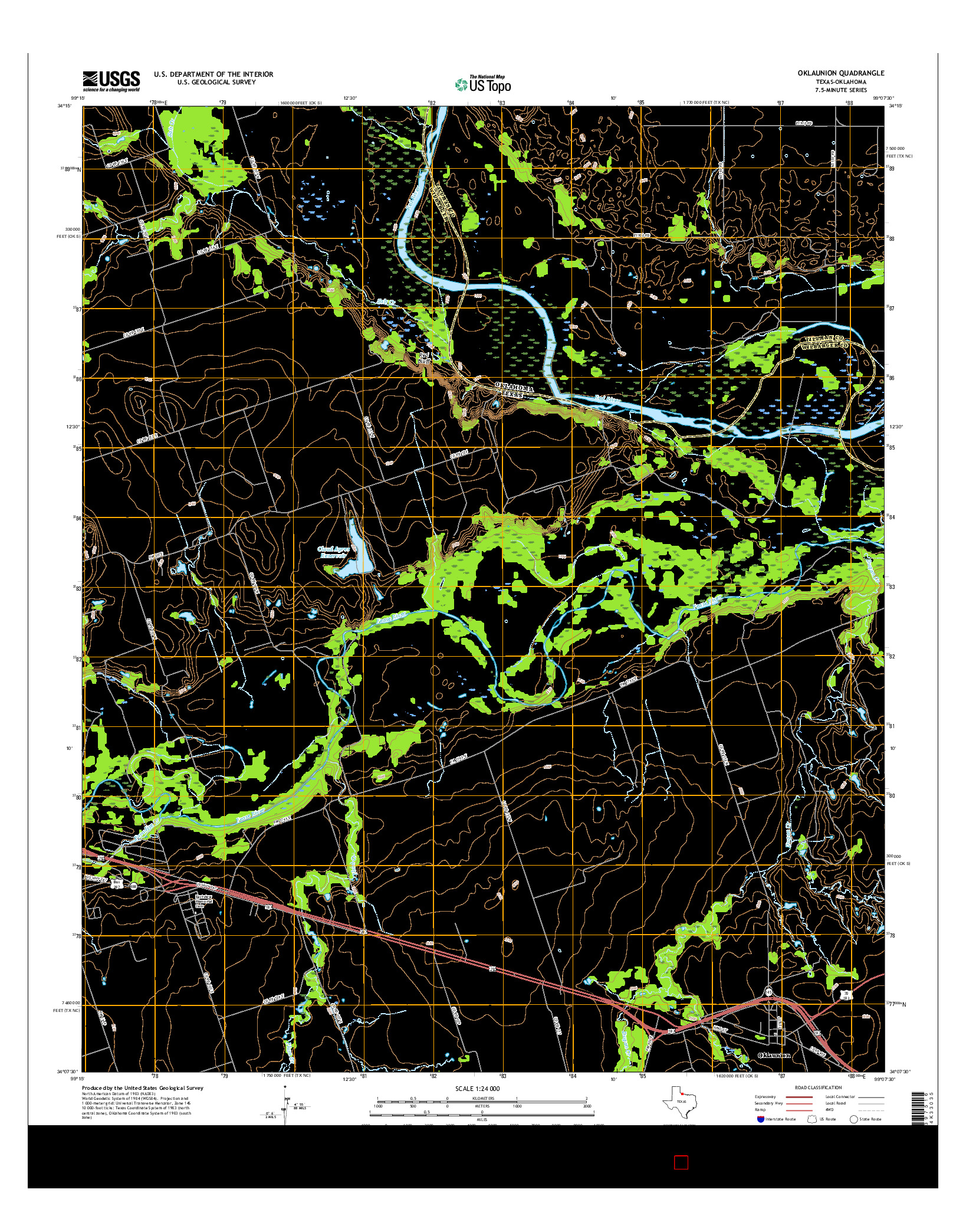 USGS US TOPO 7.5-MINUTE MAP FOR OKLAUNION, TX-OK 2016