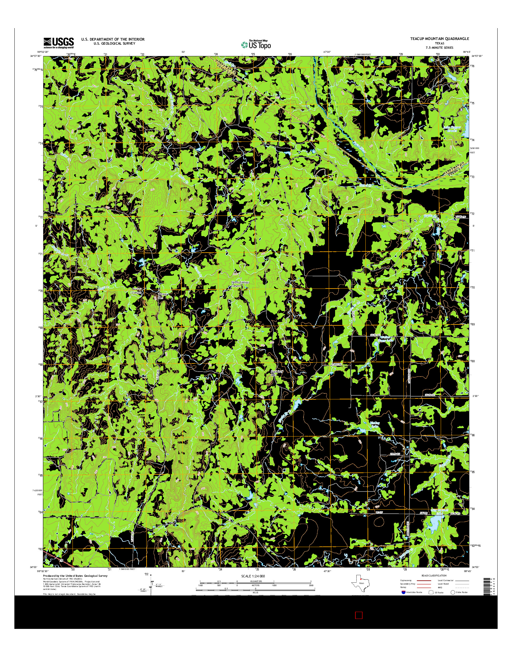 USGS US TOPO 7.5-MINUTE MAP FOR TEACUP MOUNTAIN, TX 2016