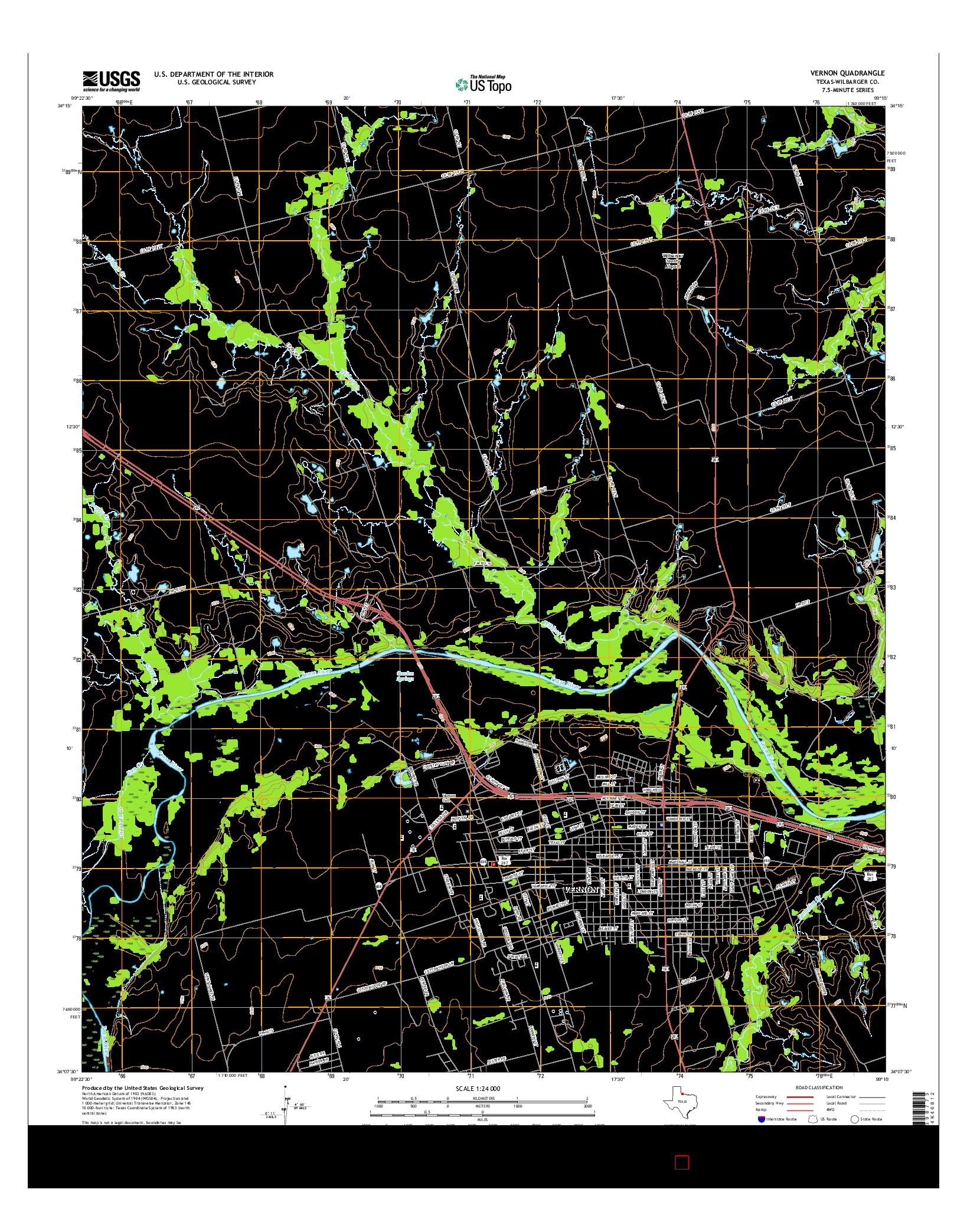 USGS US TOPO 7.5-MINUTE MAP FOR VERNON, TX 2016