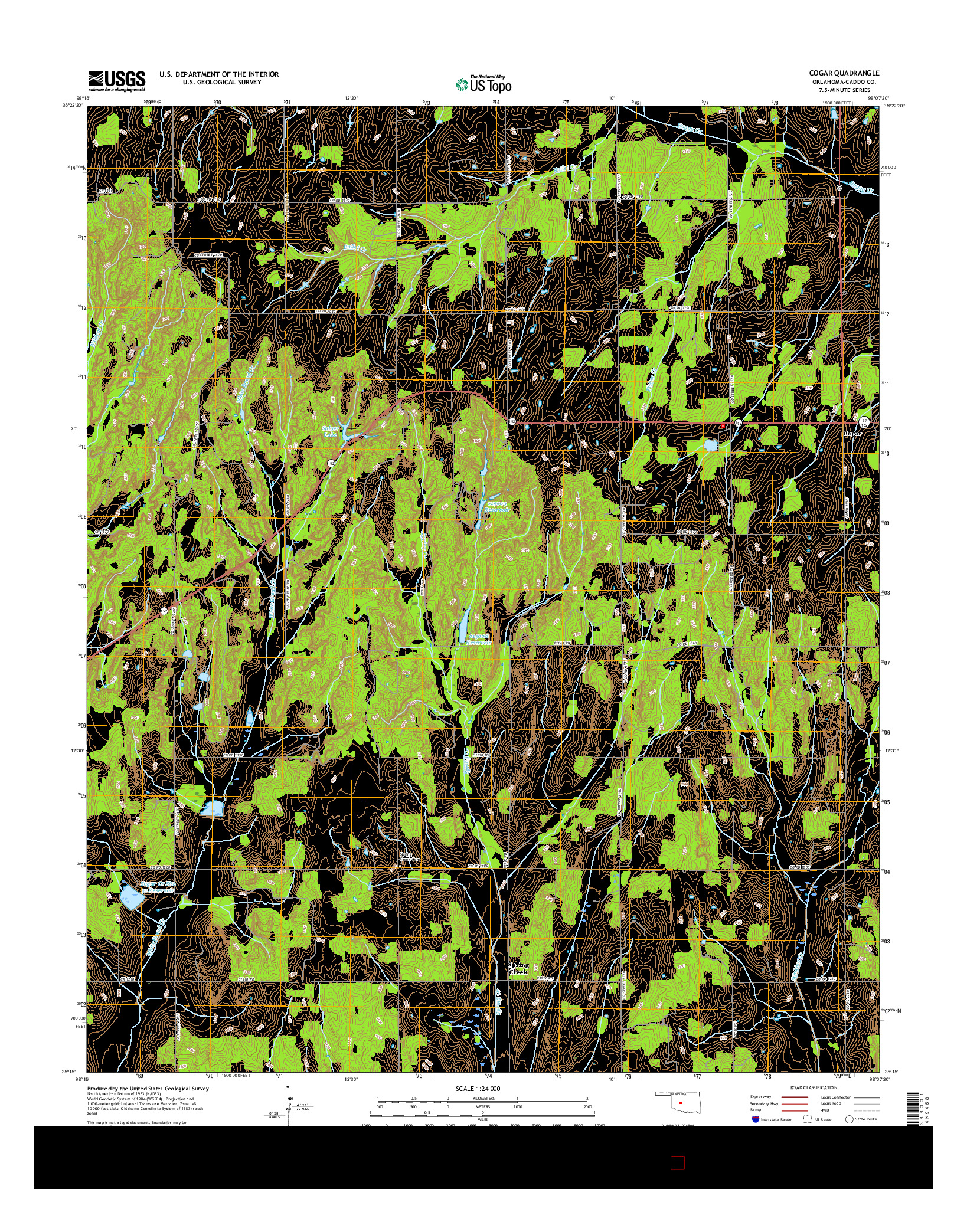 USGS US TOPO 7.5-MINUTE MAP FOR COGAR, OK 2016