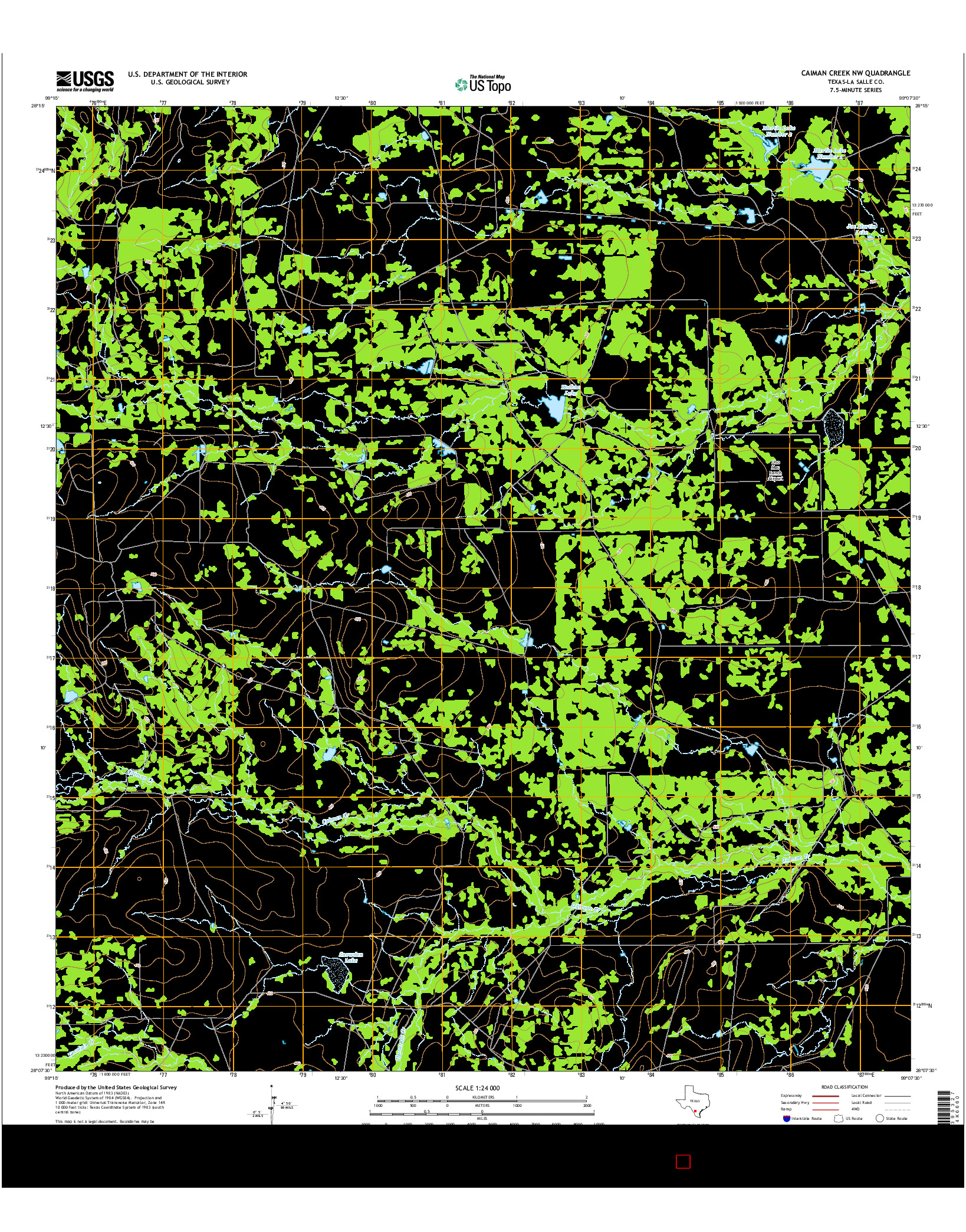 USGS US TOPO 7.5-MINUTE MAP FOR CAIMAN CREEK NW, TX 2016