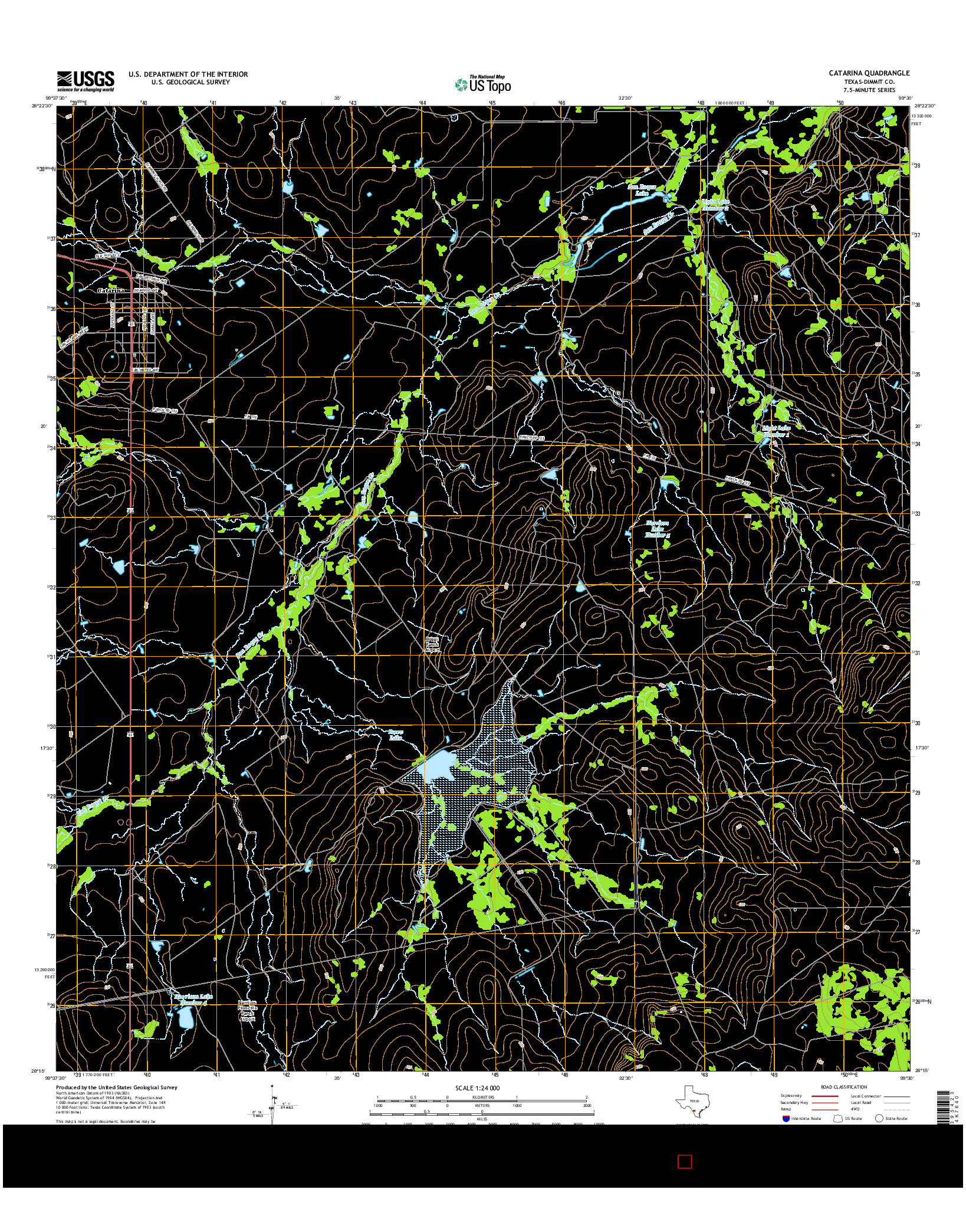 USGS US TOPO 7.5-MINUTE MAP FOR CATARINA, TX 2016