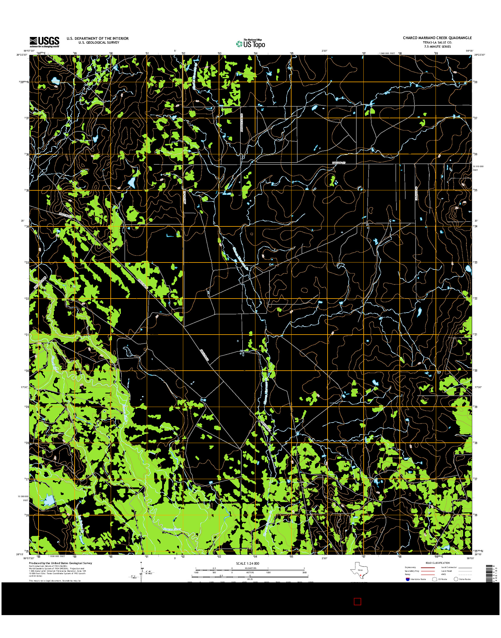 USGS US TOPO 7.5-MINUTE MAP FOR CHARCO MARRANO CREEK, TX 2016