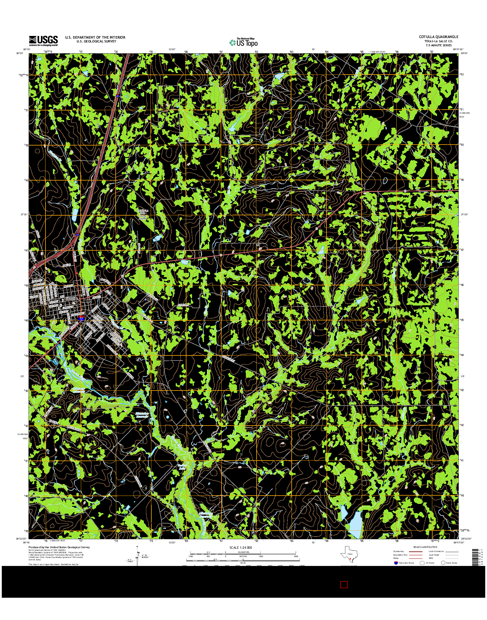 USGS US TOPO 7.5-MINUTE MAP FOR COTULLA, TX 2016