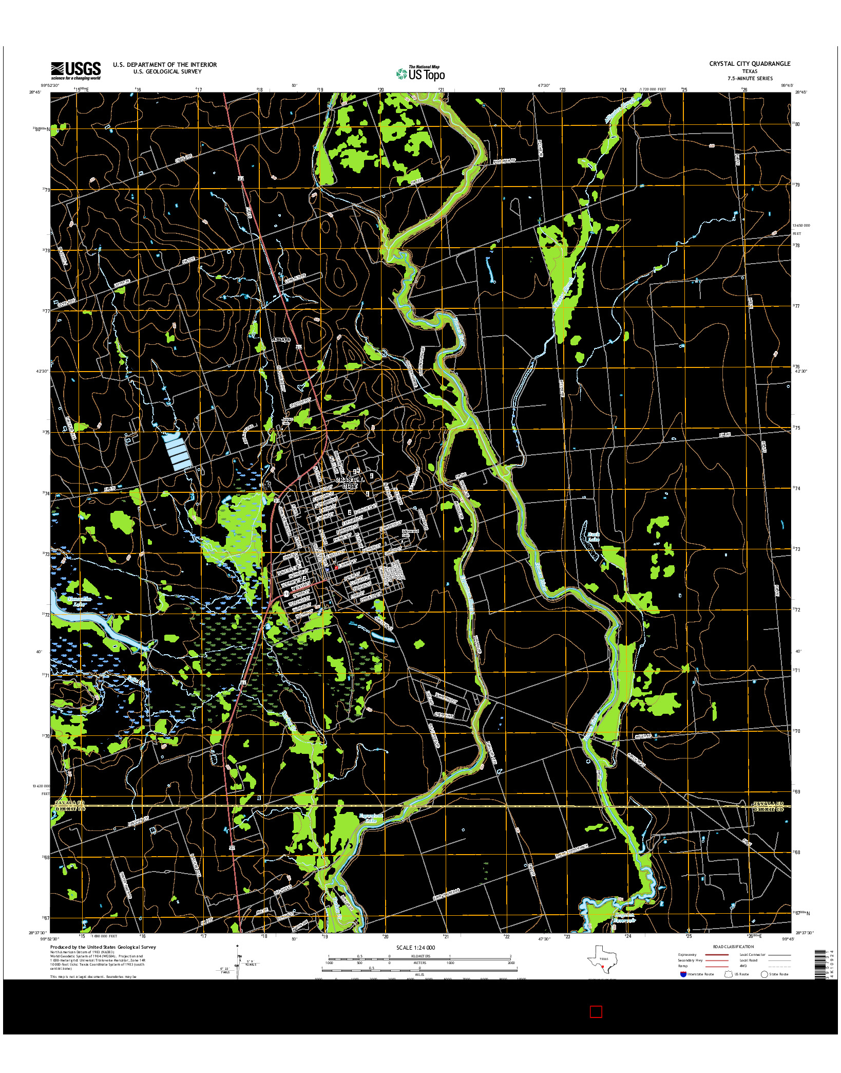 USGS US TOPO 7.5-MINUTE MAP FOR CRYSTAL CITY, TX 2016