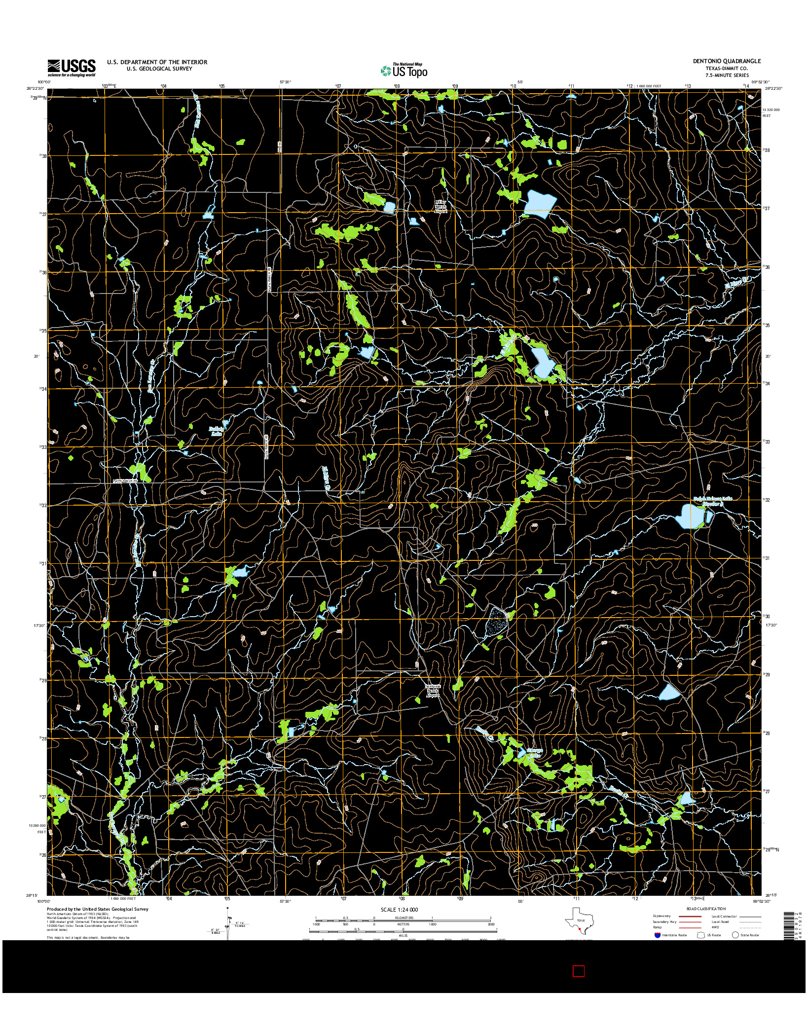 USGS US TOPO 7.5-MINUTE MAP FOR DENTONIO, TX 2016
