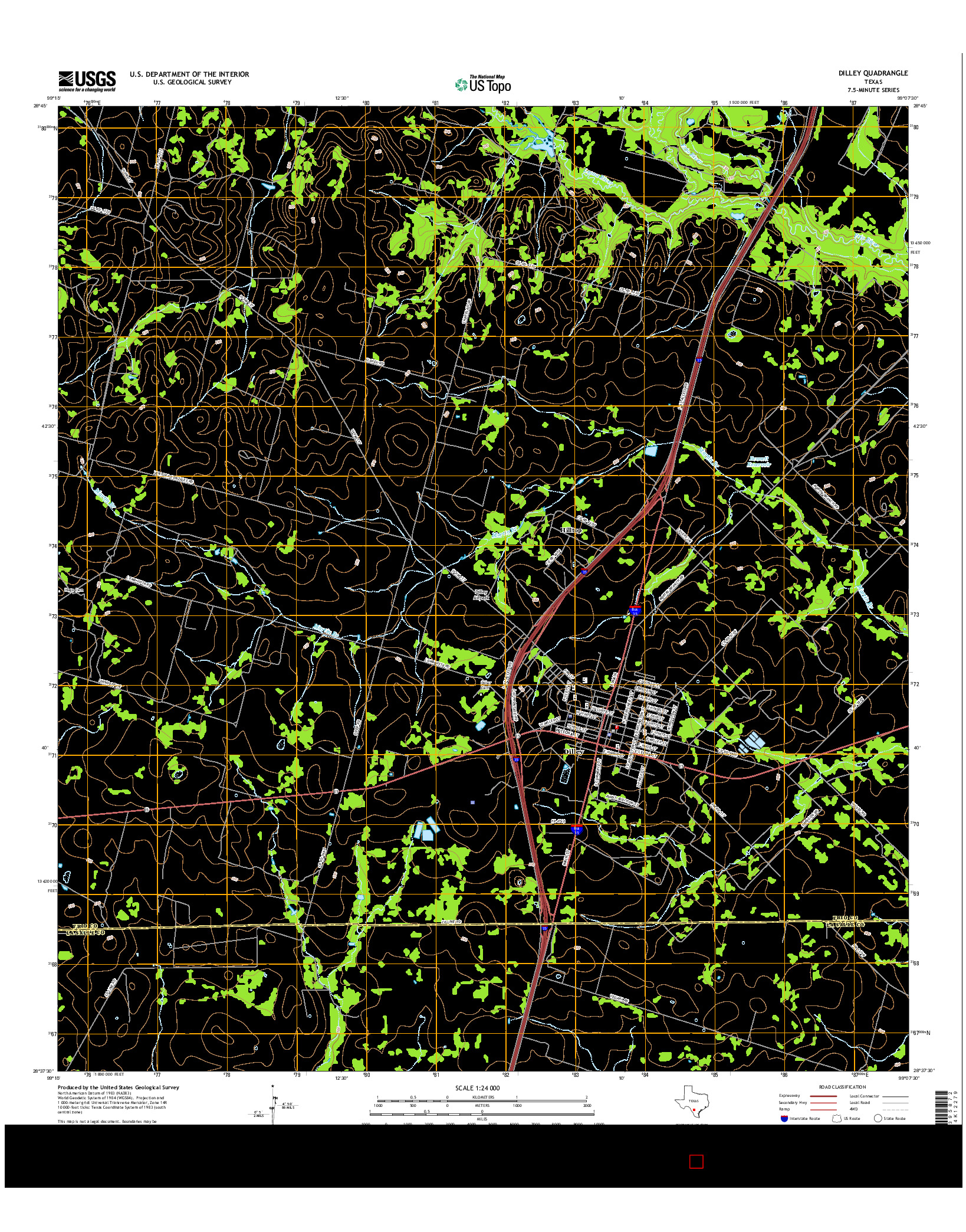 USGS US TOPO 7.5-MINUTE MAP FOR DILLEY, TX 2016