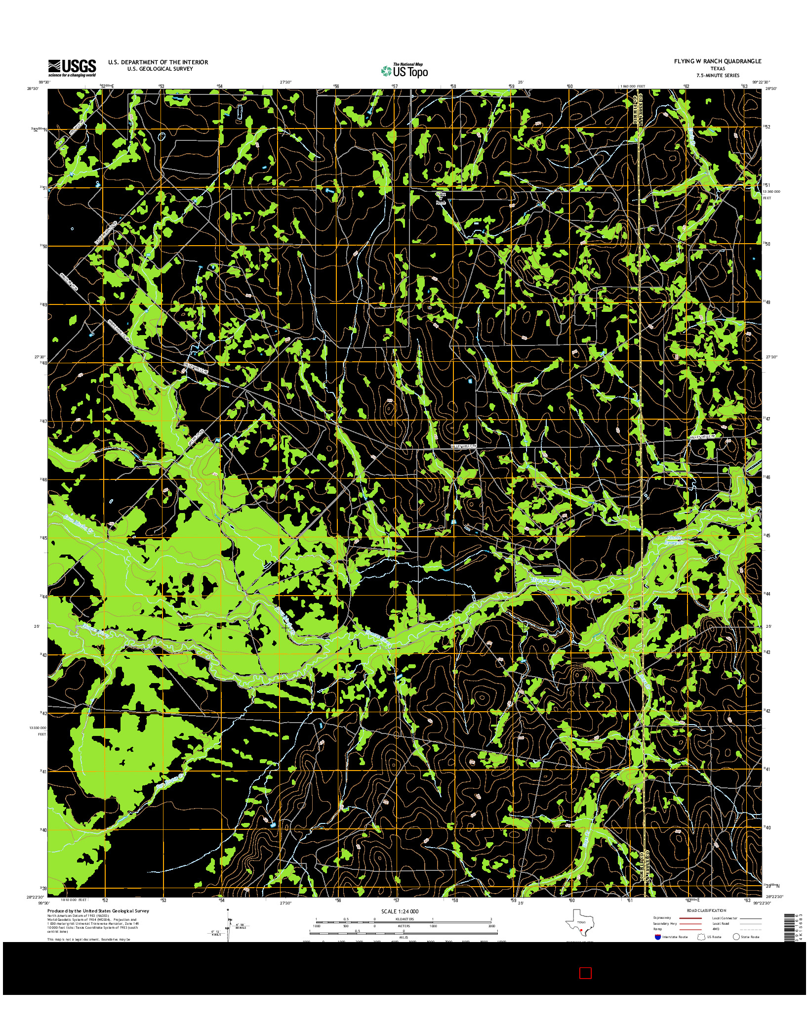 USGS US TOPO 7.5-MINUTE MAP FOR FLYING W RANCH, TX 2016