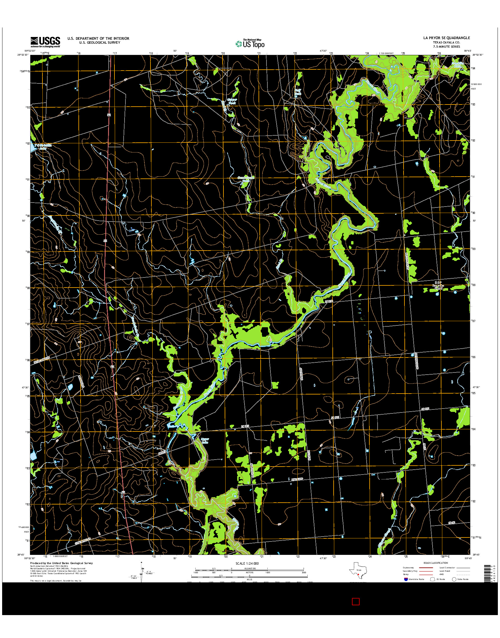 USGS US TOPO 7.5-MINUTE MAP FOR LA PRYOR SE, TX 2016