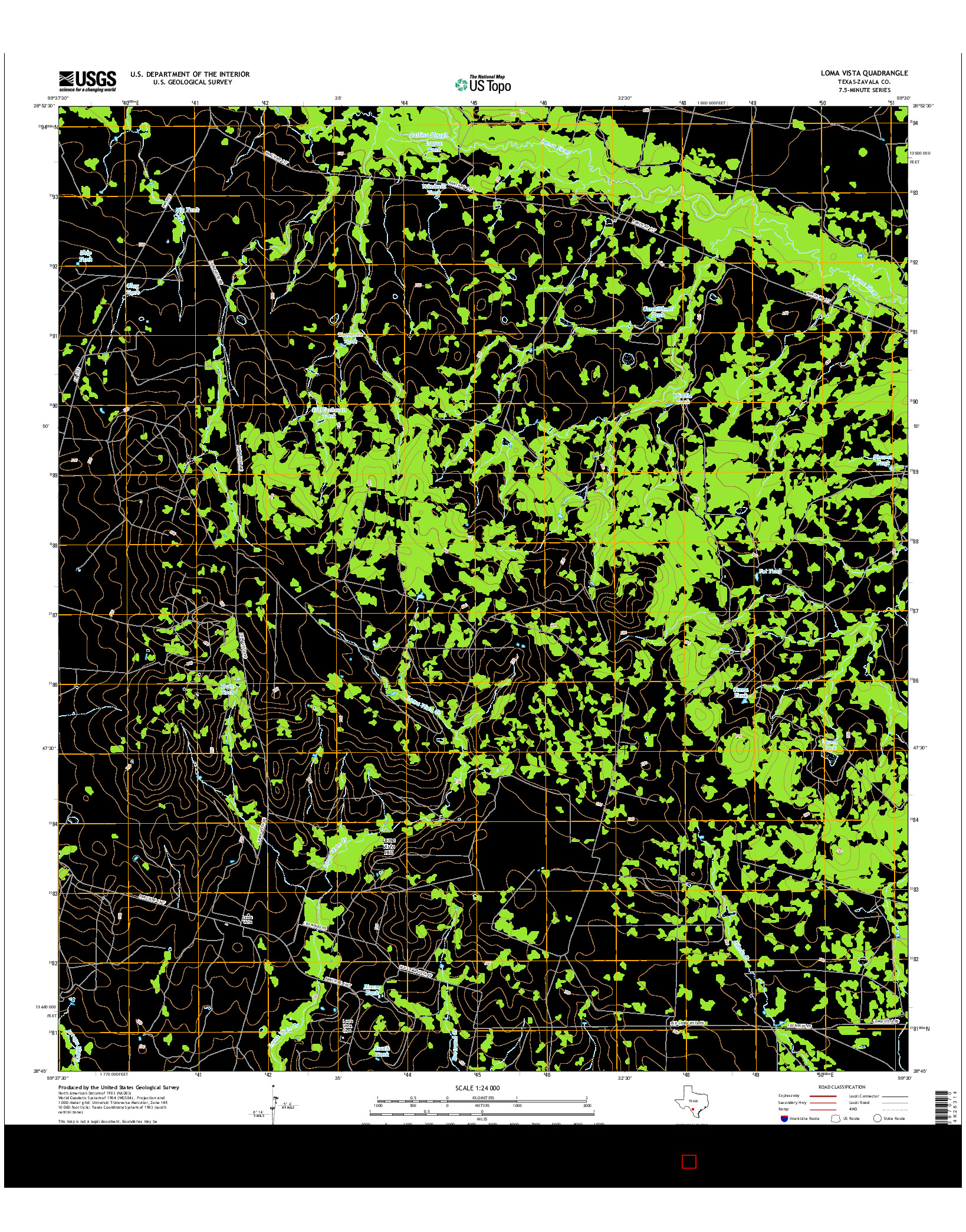 USGS US TOPO 7.5-MINUTE MAP FOR LOMA VISTA, TX 2016