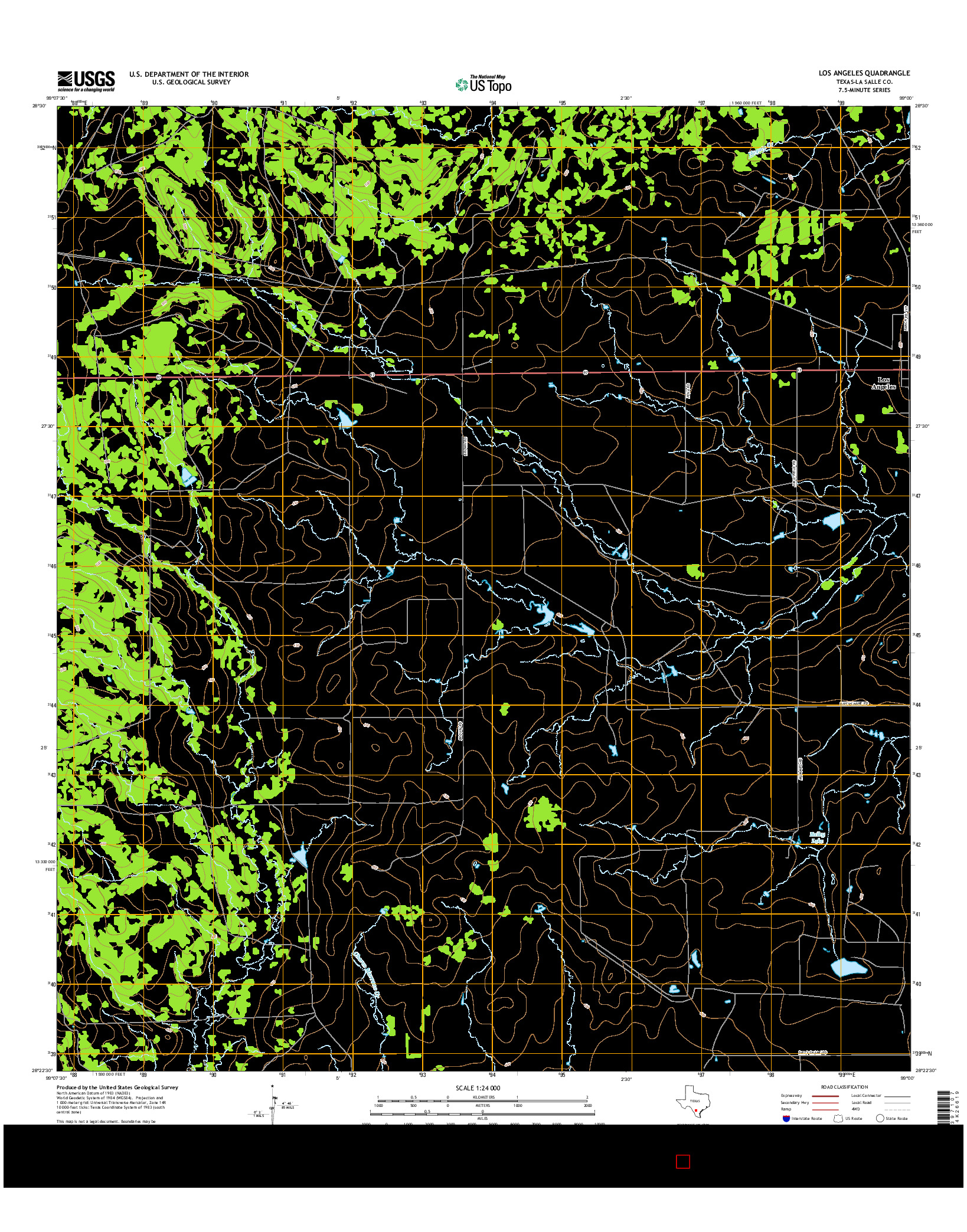 USGS US TOPO 7.5-MINUTE MAP FOR LOS ANGELES, TX 2016