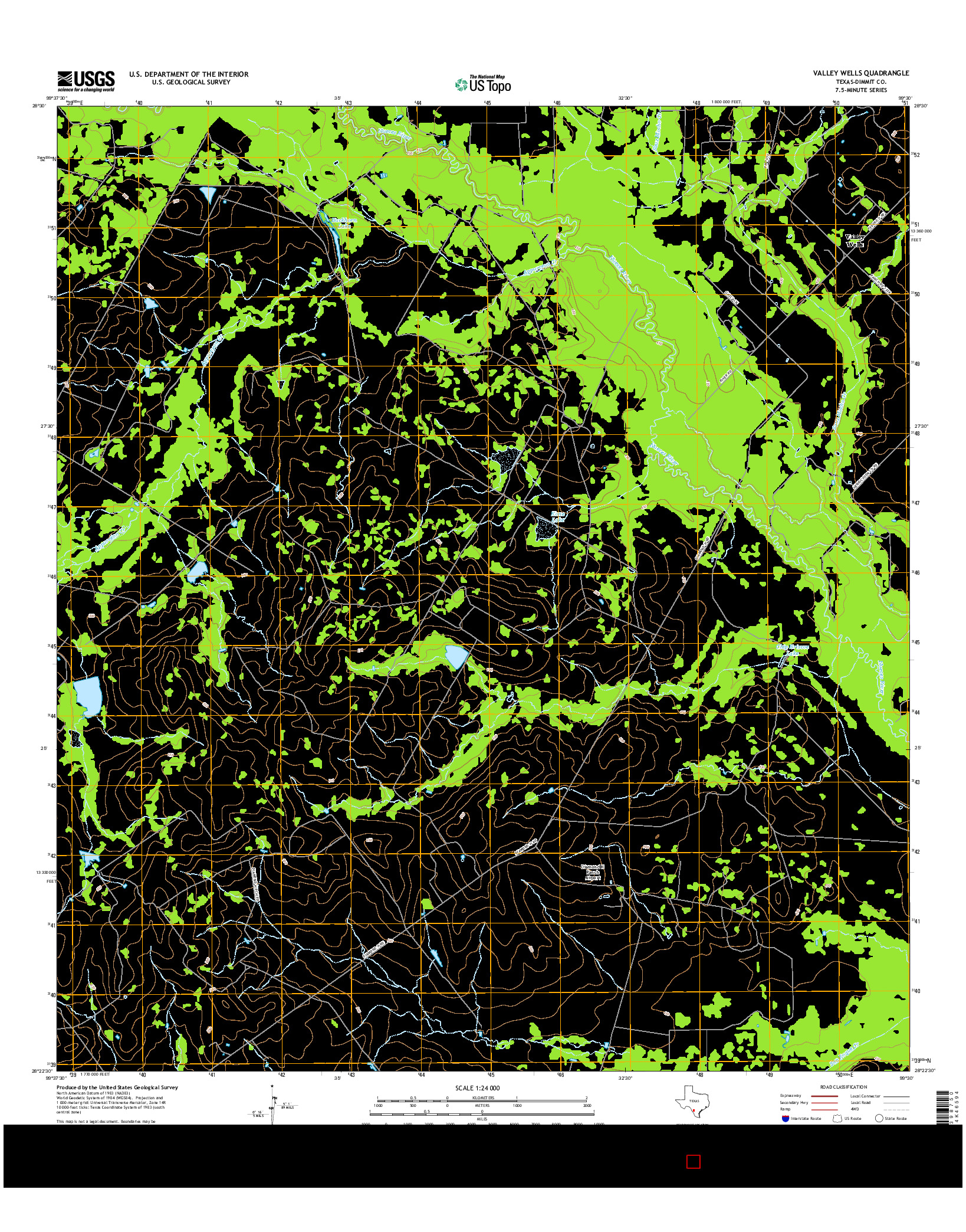 USGS US TOPO 7.5-MINUTE MAP FOR VALLEY WELLS, TX 2016