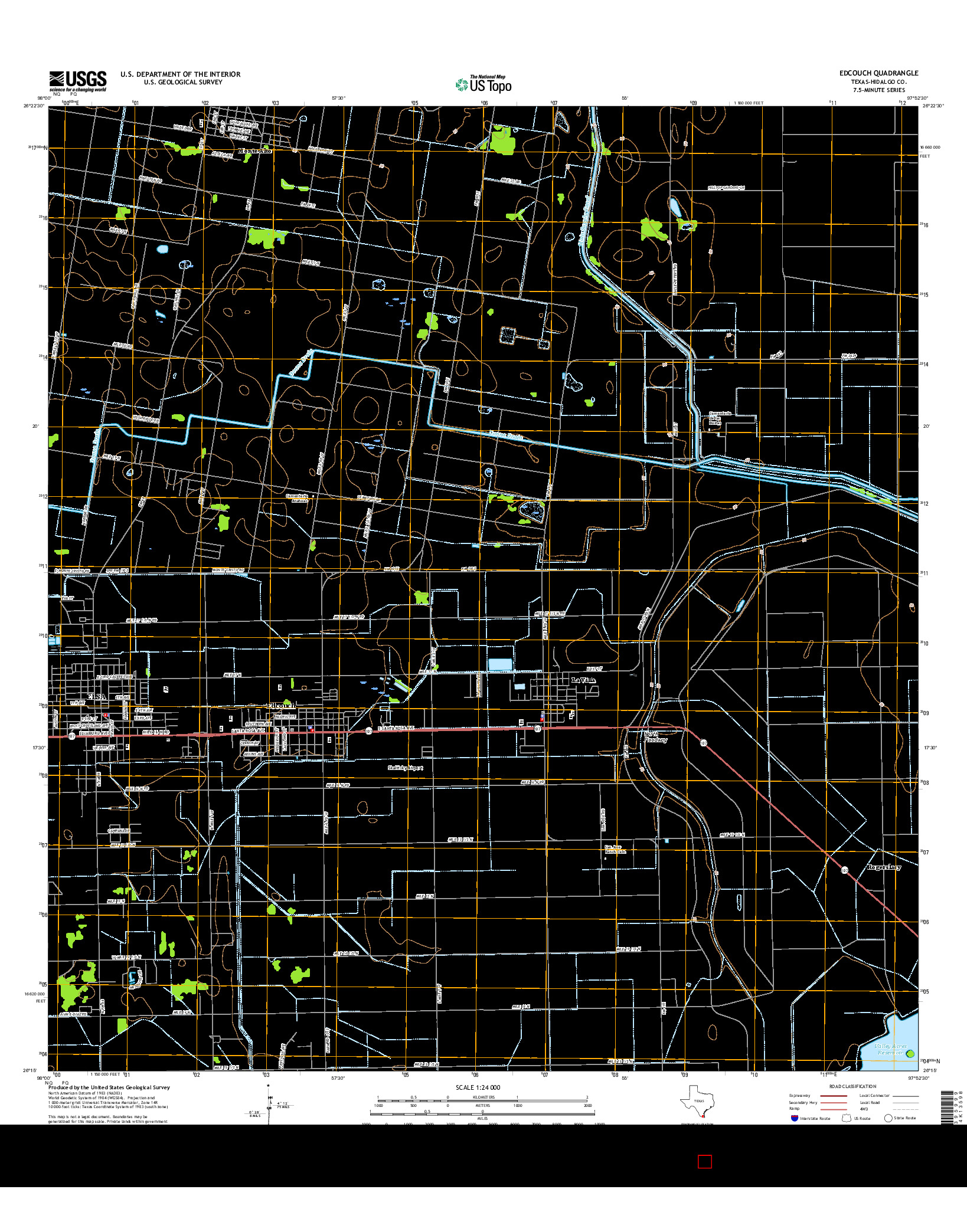 USGS US TOPO 7.5-MINUTE MAP FOR EDCOUCH, TX 2016