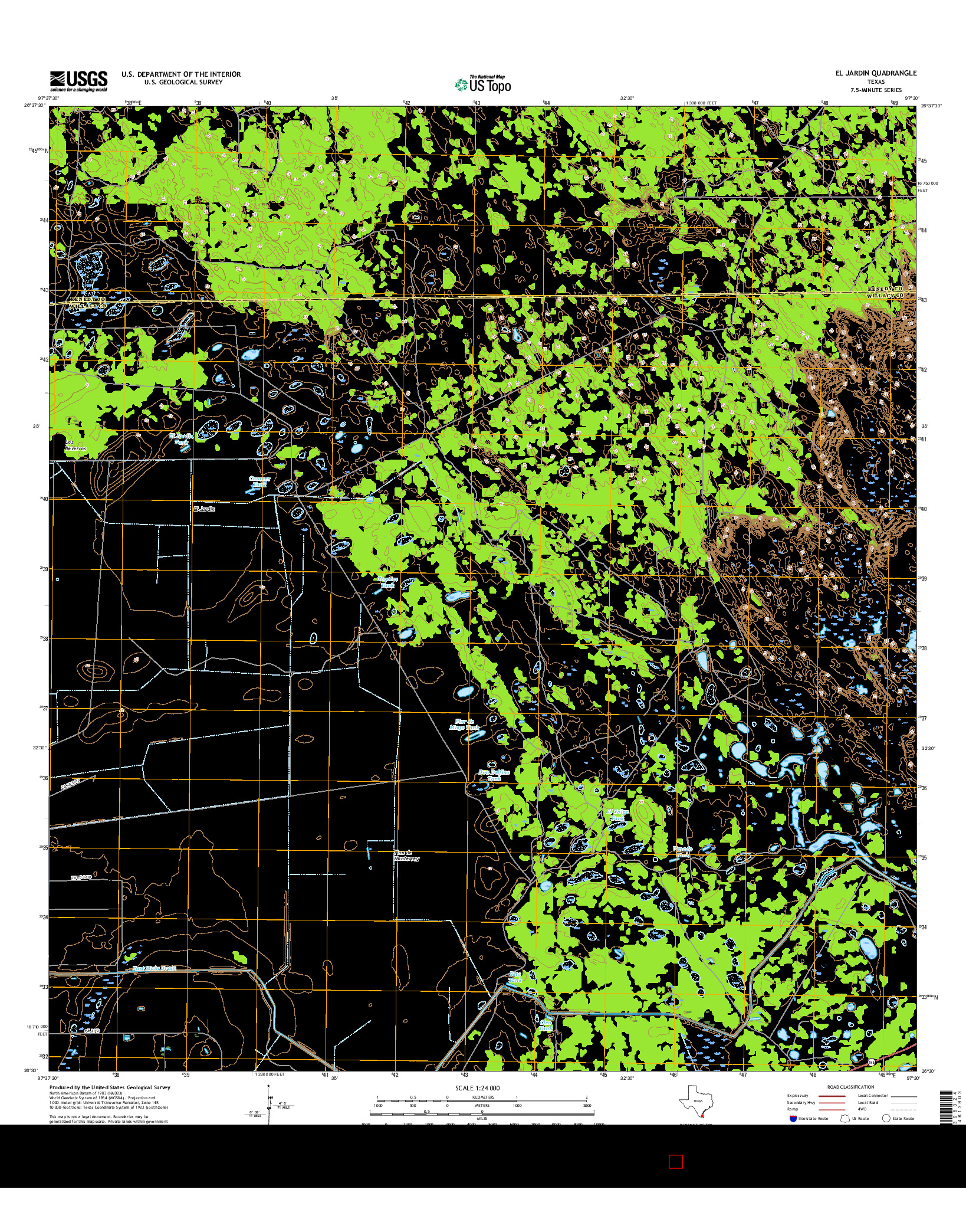 USGS US TOPO 7.5-MINUTE MAP FOR EL JARDIN, TX 2016