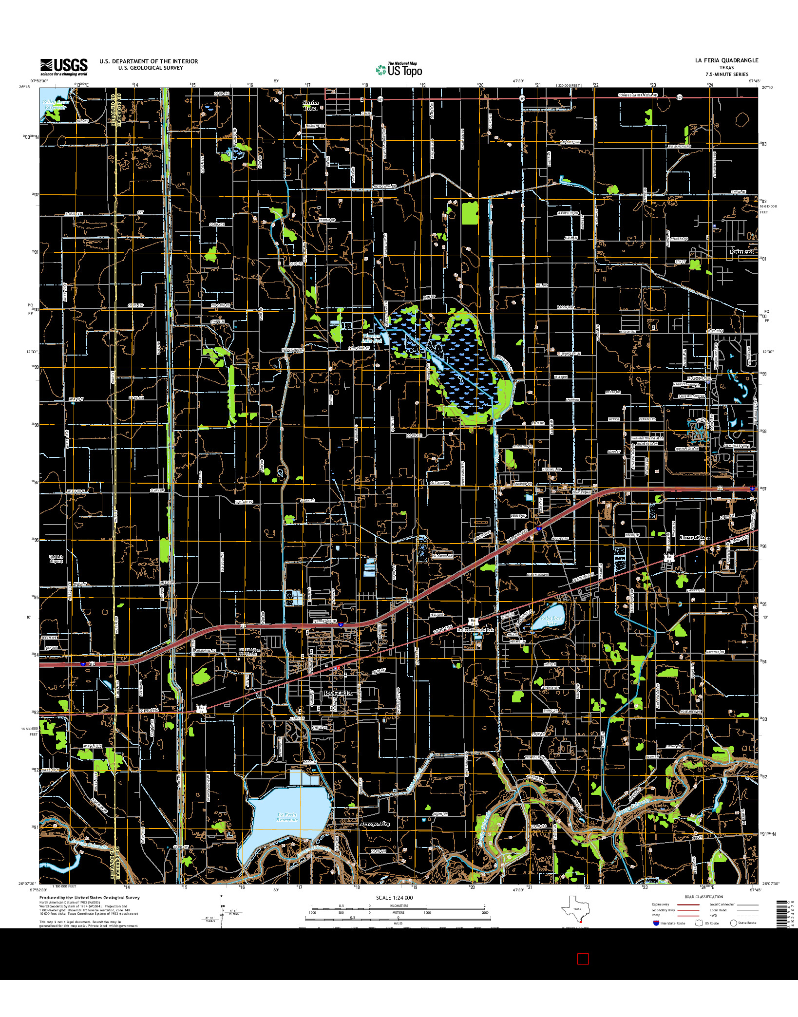 USGS US TOPO 7.5-MINUTE MAP FOR LA FERIA, TX 2016