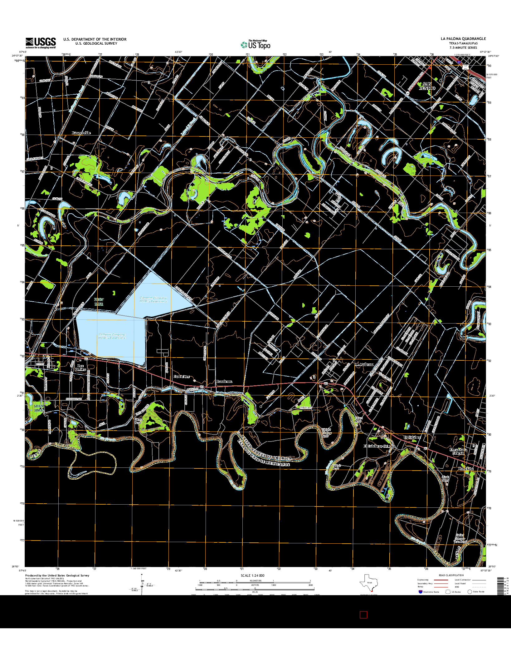 USGS US TOPO 7.5-MINUTE MAP FOR LA PALOMA, TX-TAM 2016