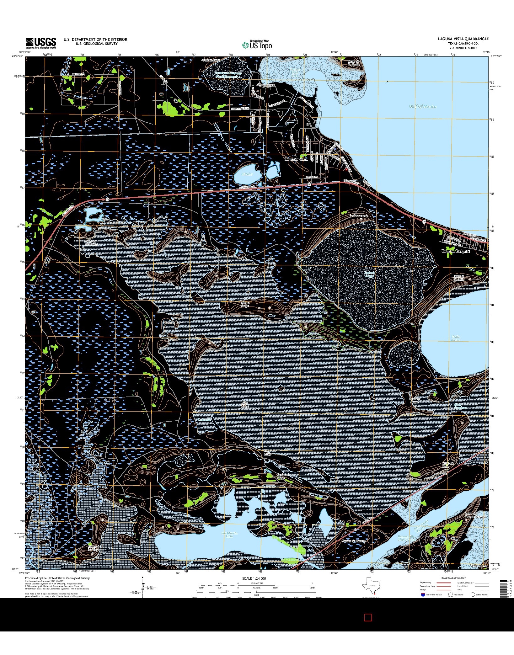 USGS US TOPO 7.5-MINUTE MAP FOR LAGUNA VISTA, TX 2016