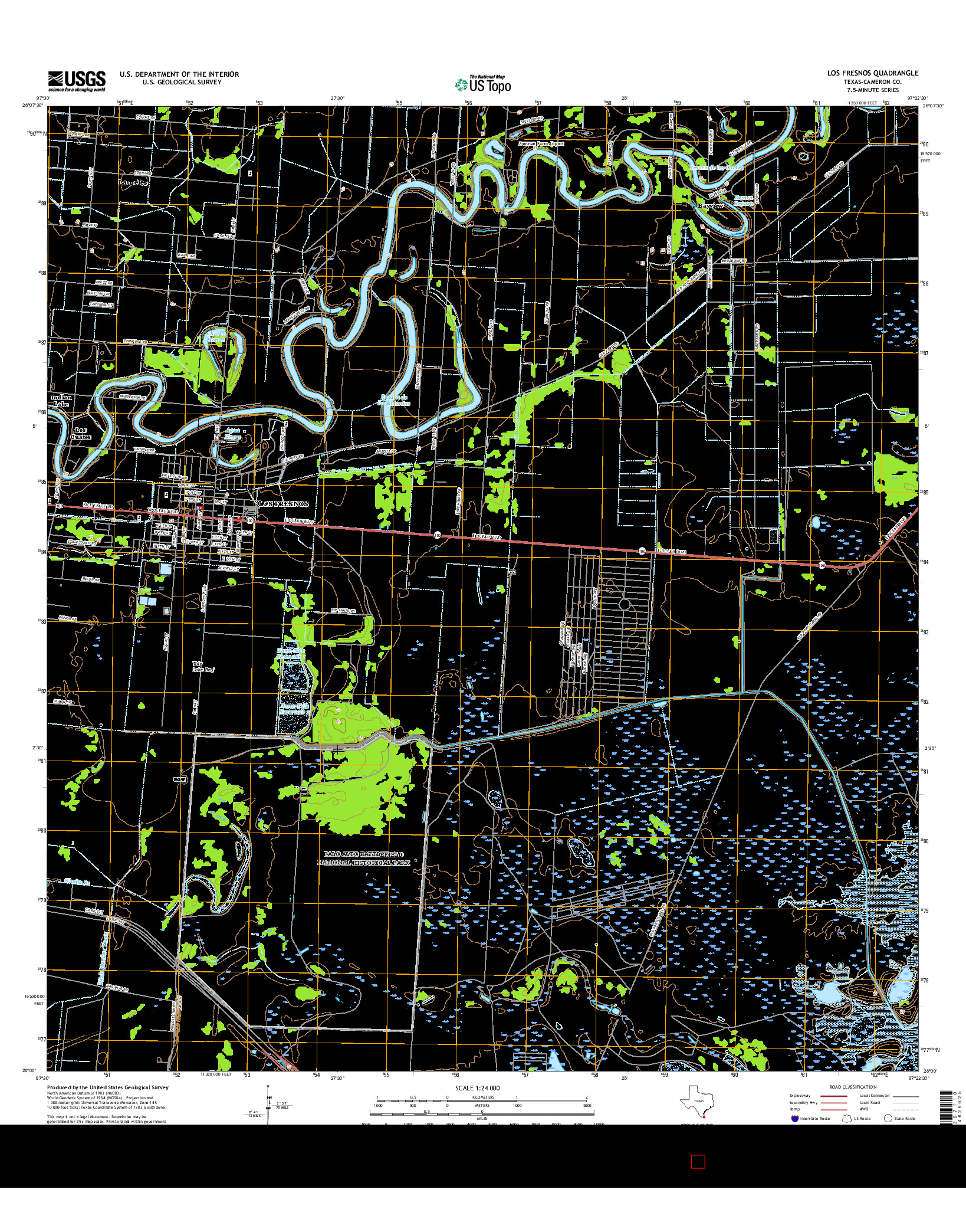 USGS US TOPO 7.5-MINUTE MAP FOR LOS FRESNOS, TX 2016