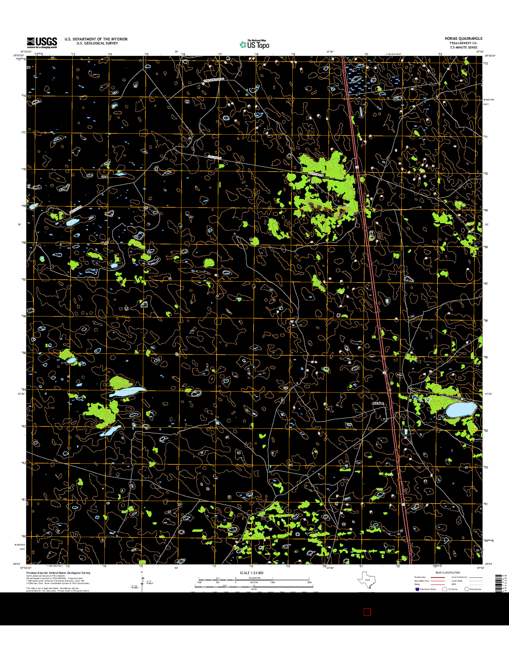 USGS US TOPO 7.5-MINUTE MAP FOR NORIAS, TX 2016