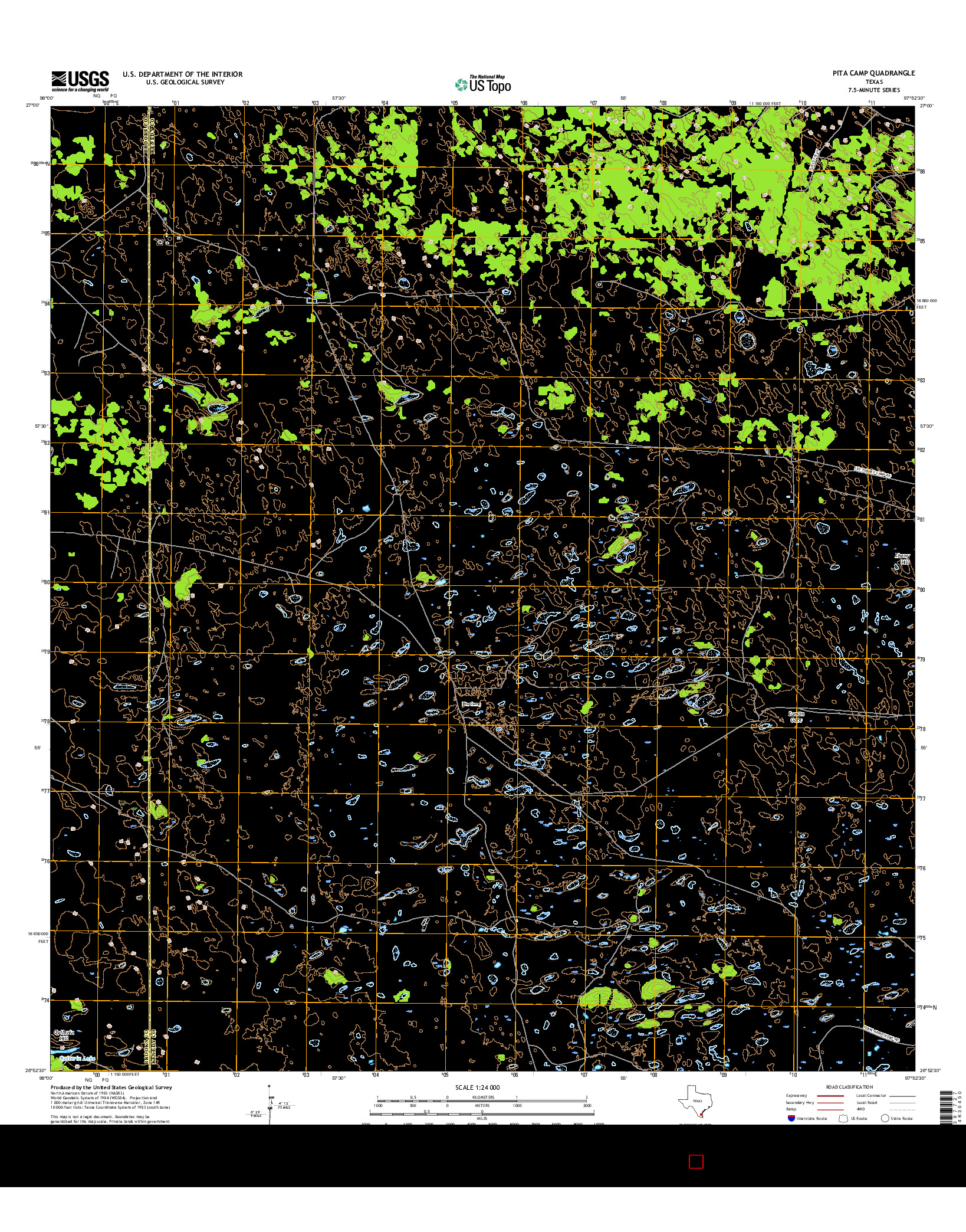 USGS US TOPO 7.5-MINUTE MAP FOR PITA CAMP, TX 2016