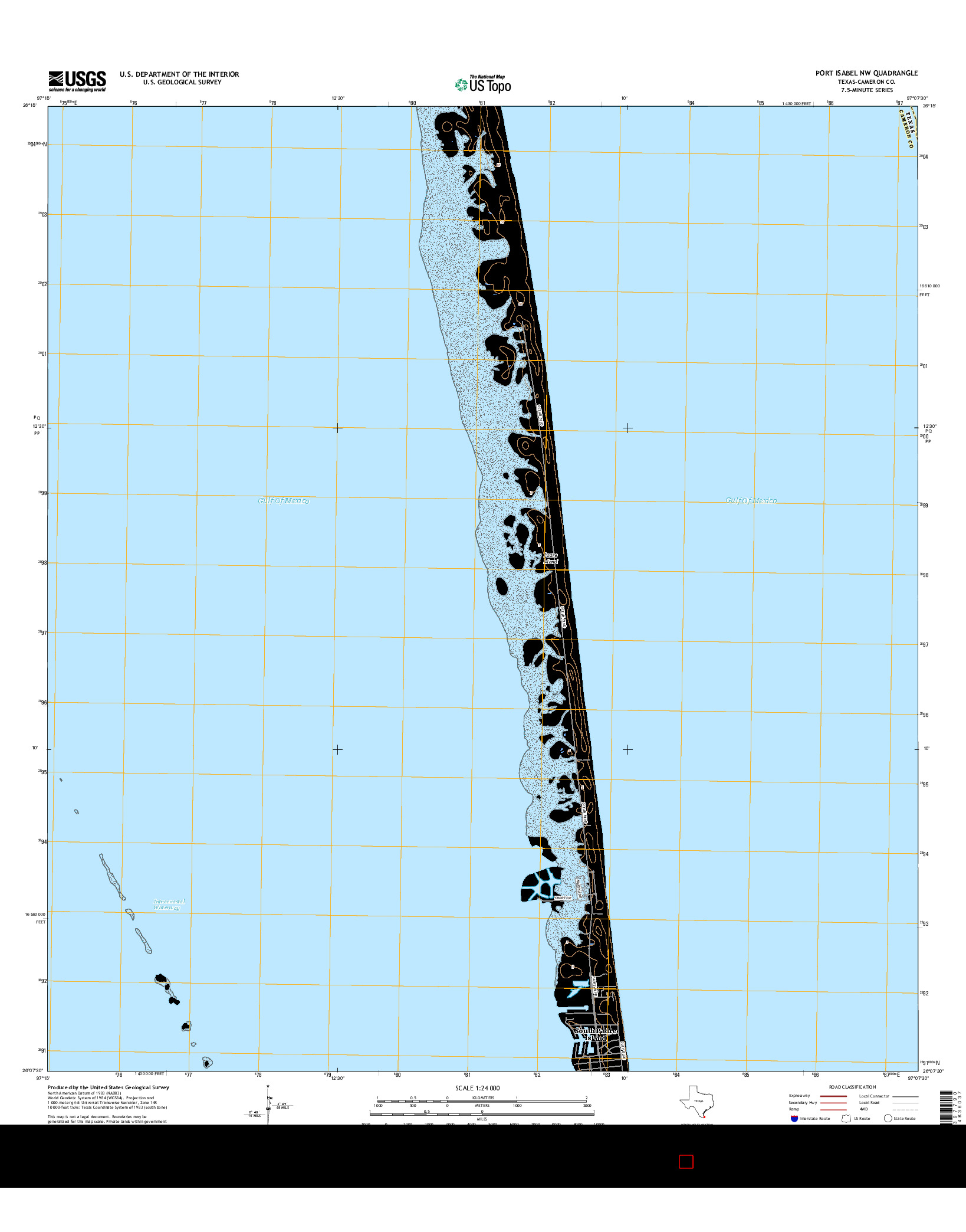 USGS US TOPO 7.5-MINUTE MAP FOR PORT ISABEL NW, TX 2016