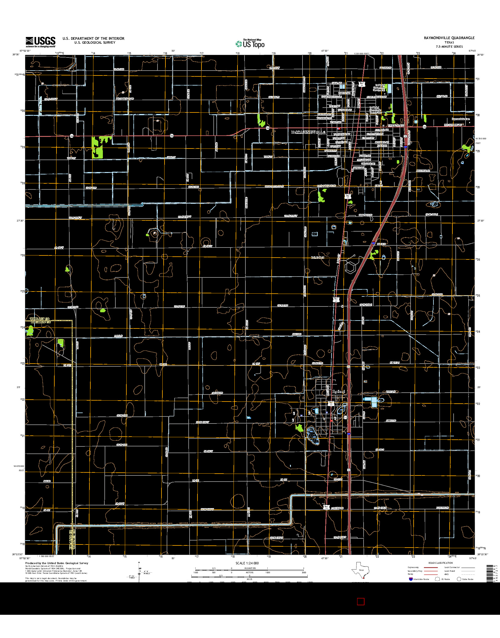 USGS US TOPO 7.5-MINUTE MAP FOR RAYMONDVILLE, TX 2016
