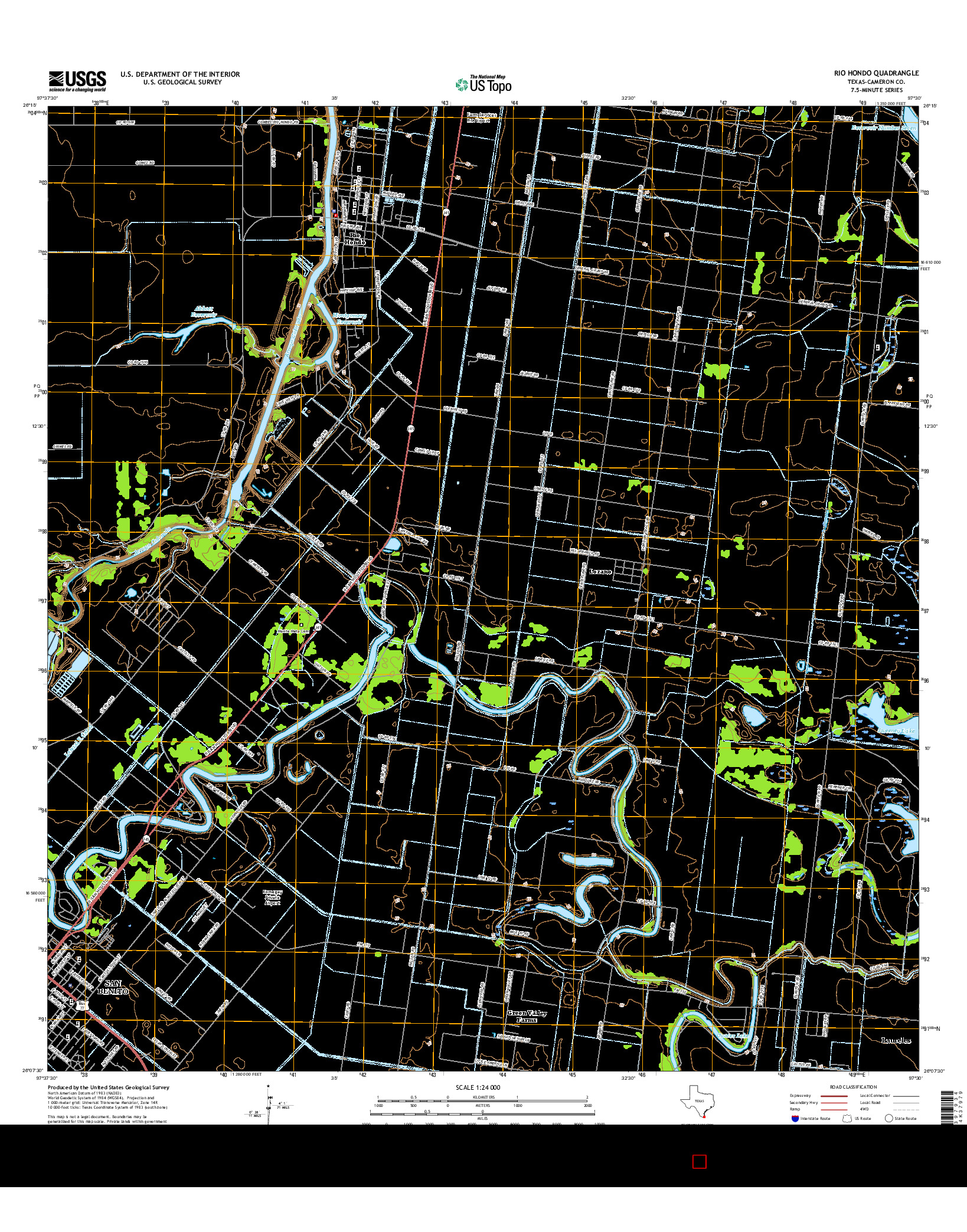 USGS US TOPO 7.5-MINUTE MAP FOR RIO HONDO, TX 2016