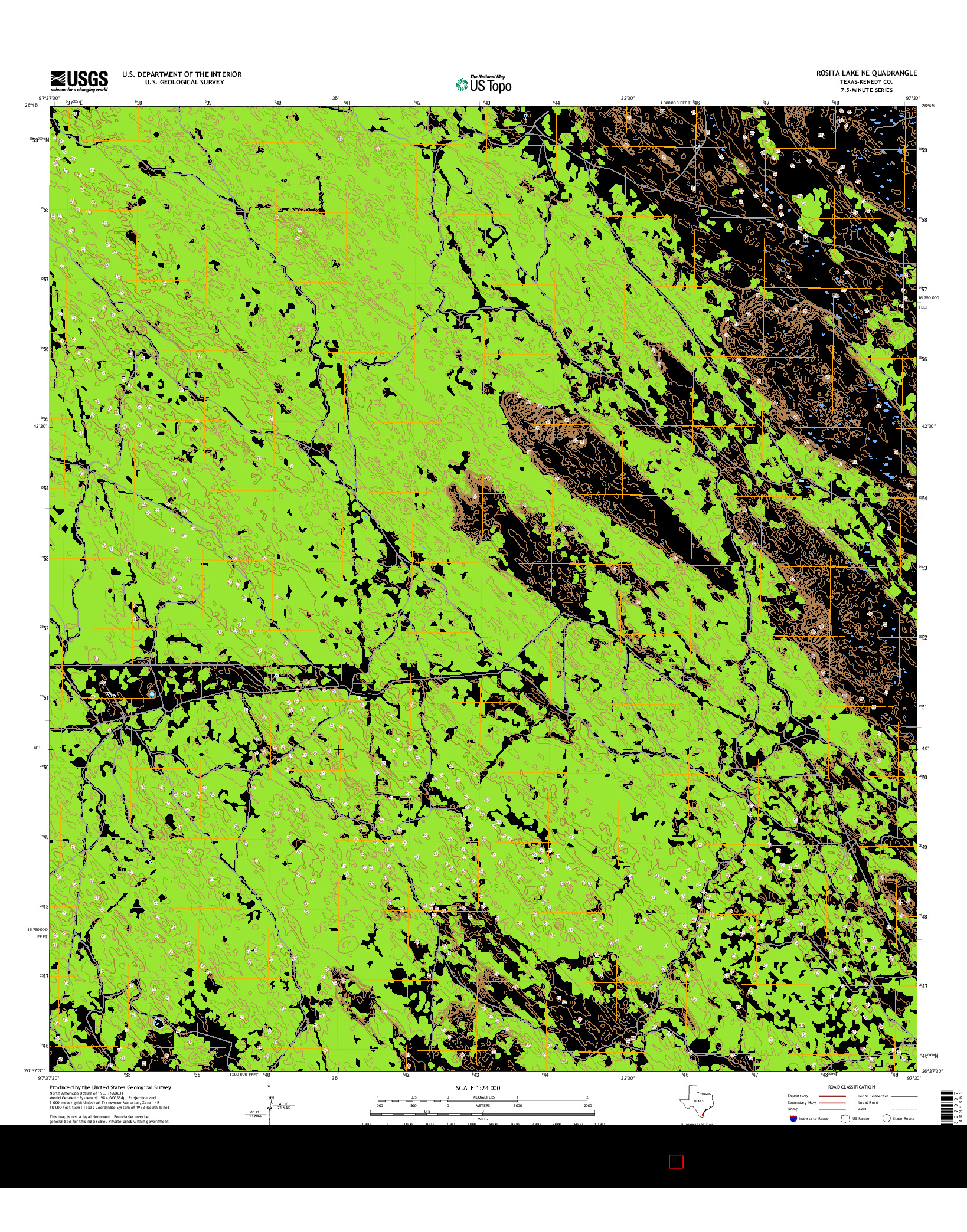 USGS US TOPO 7.5-MINUTE MAP FOR ROSITA LAKE NE, TX 2016