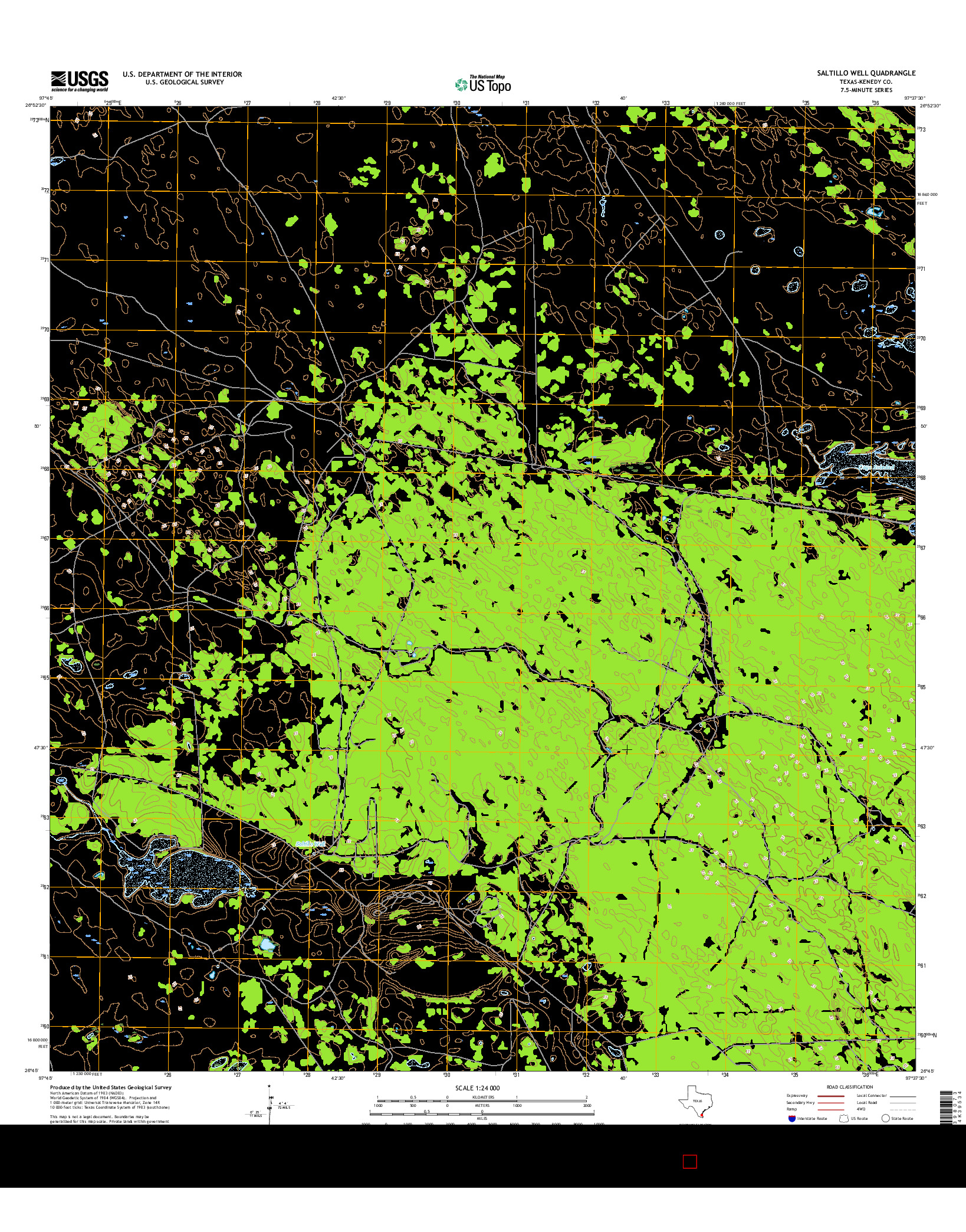 USGS US TOPO 7.5-MINUTE MAP FOR SALTILLO WELL, TX 2016