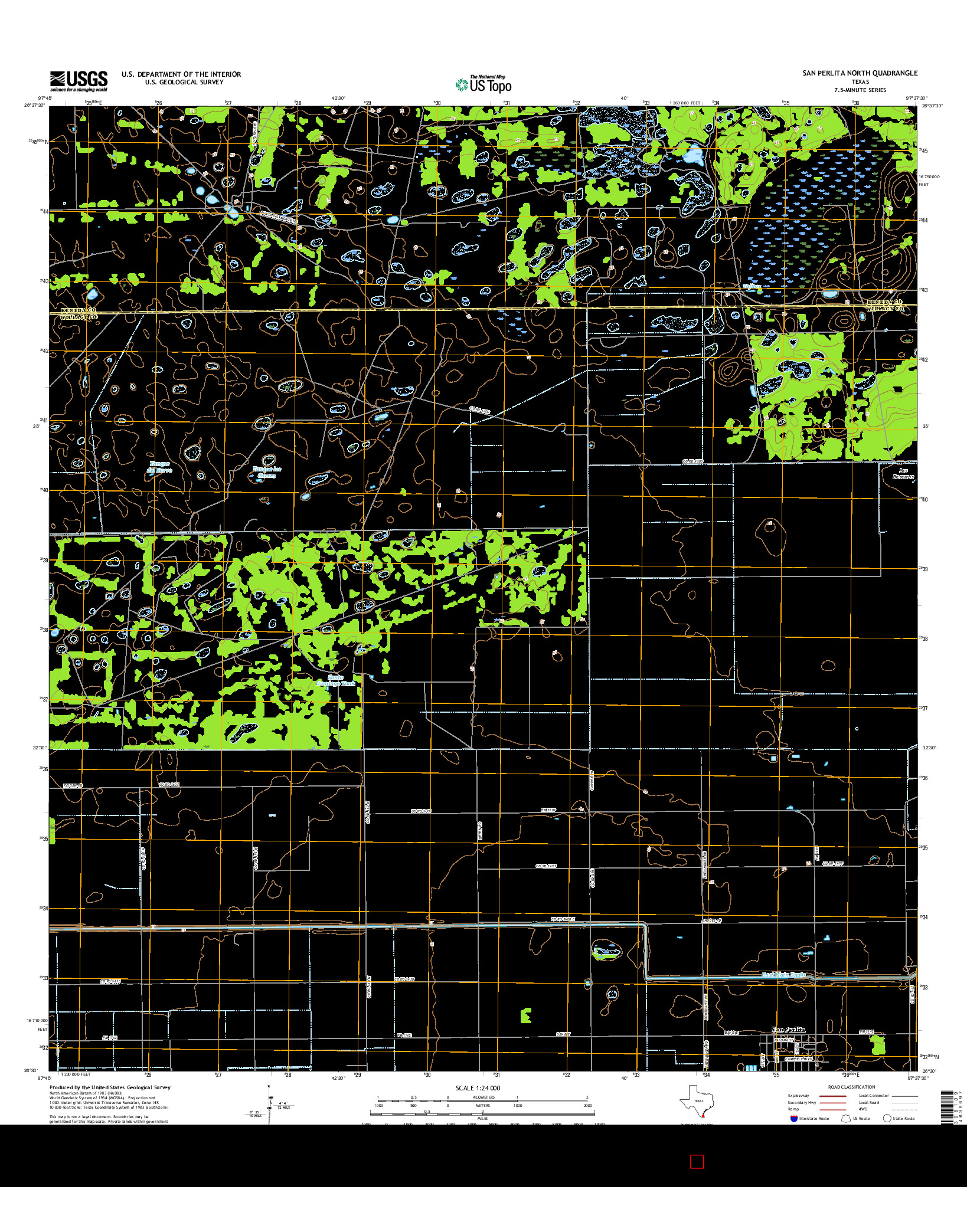 USGS US TOPO 7.5-MINUTE MAP FOR SAN PERLITA NORTH, TX 2016