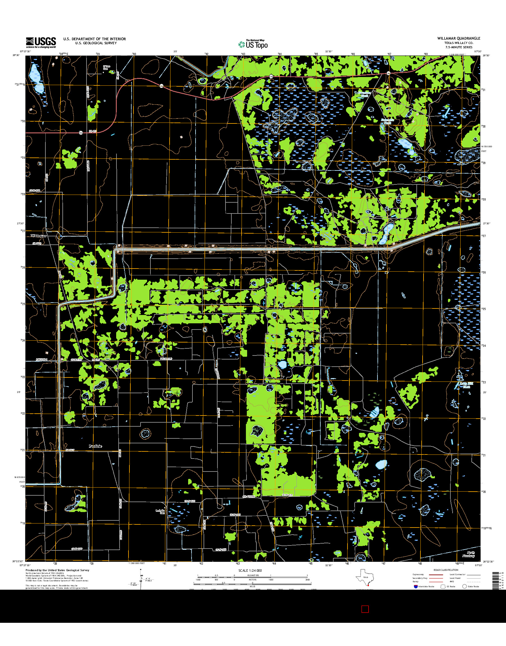 USGS US TOPO 7.5-MINUTE MAP FOR WILLAMAR, TX 2016