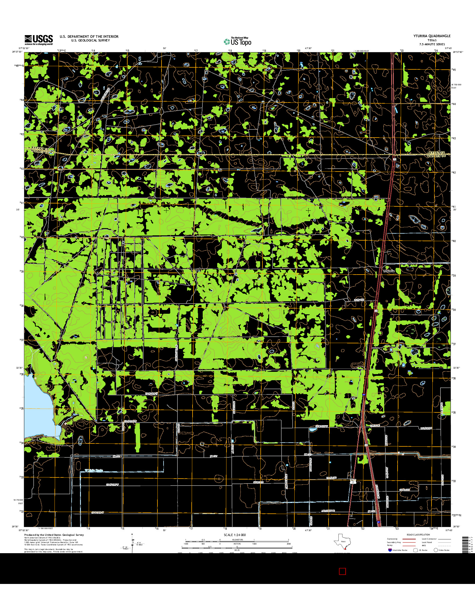 USGS US TOPO 7.5-MINUTE MAP FOR YTURRIA, TX 2016