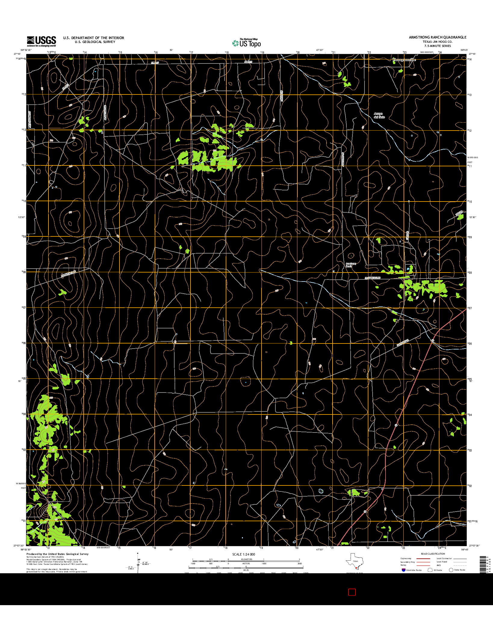 USGS US TOPO 7.5-MINUTE MAP FOR ARMSTRONG RANCH, TX 2016