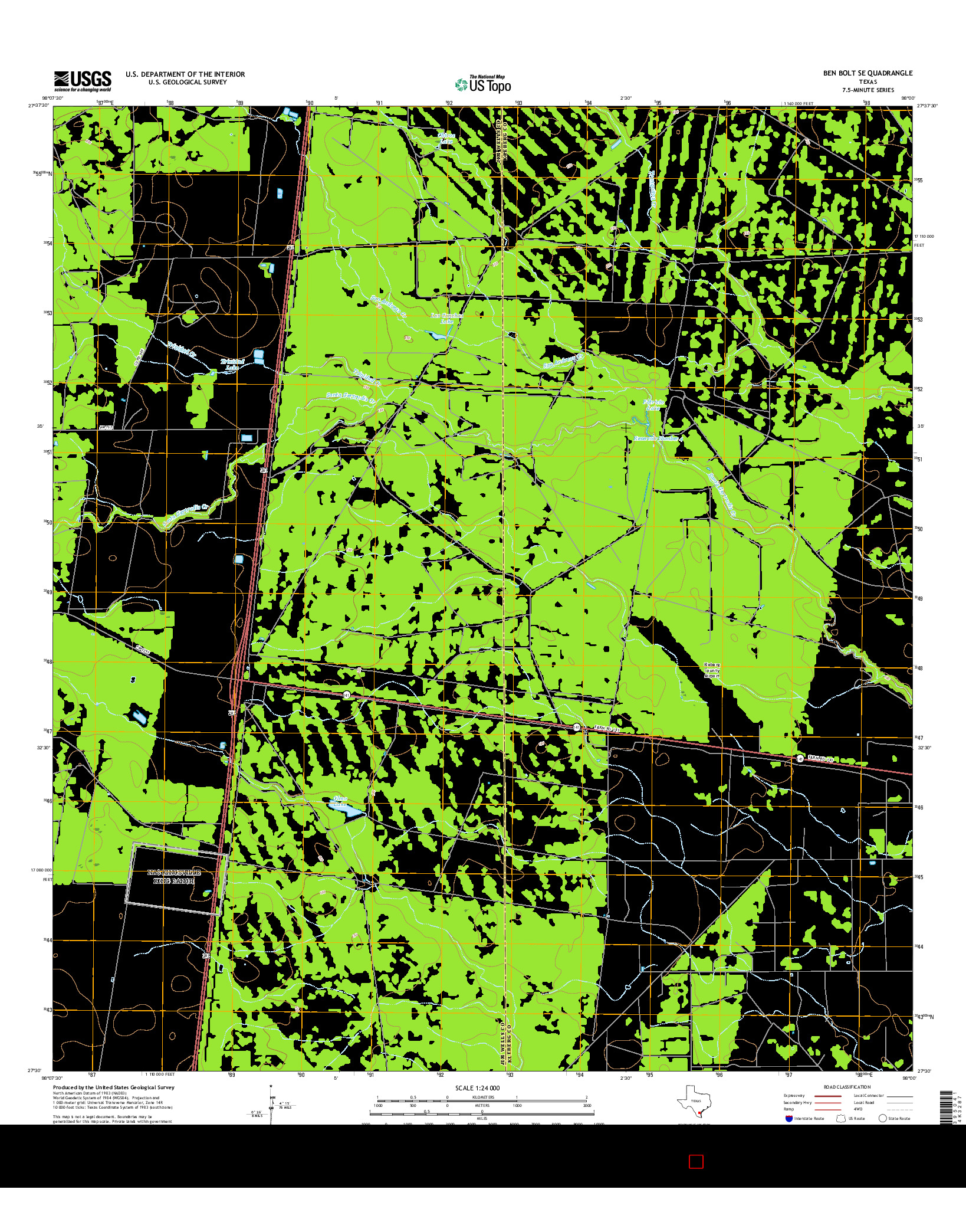 USGS US TOPO 7.5-MINUTE MAP FOR BEN BOLT SE, TX 2016
