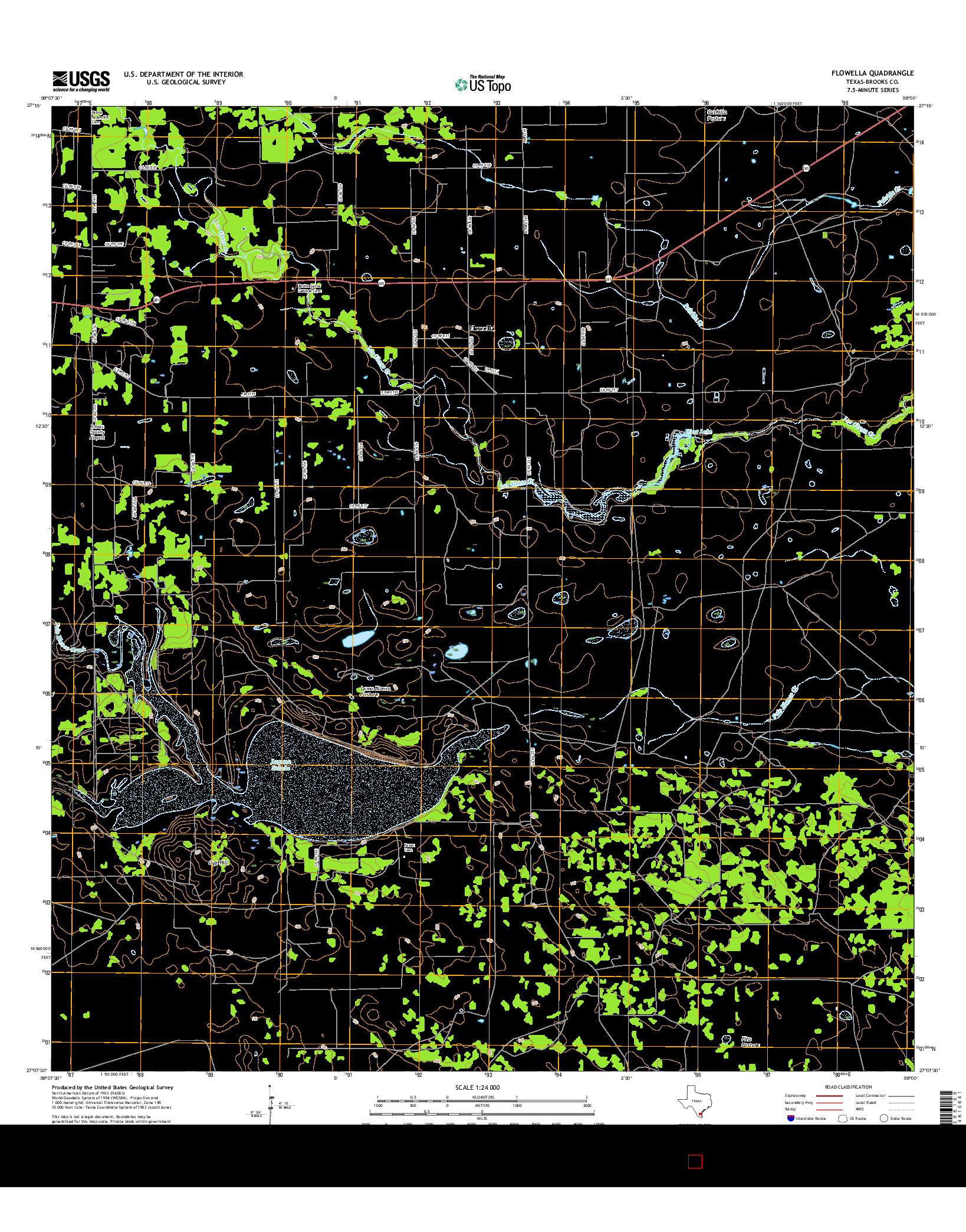 USGS US TOPO 7.5-MINUTE MAP FOR FLOWELLA, TX 2016