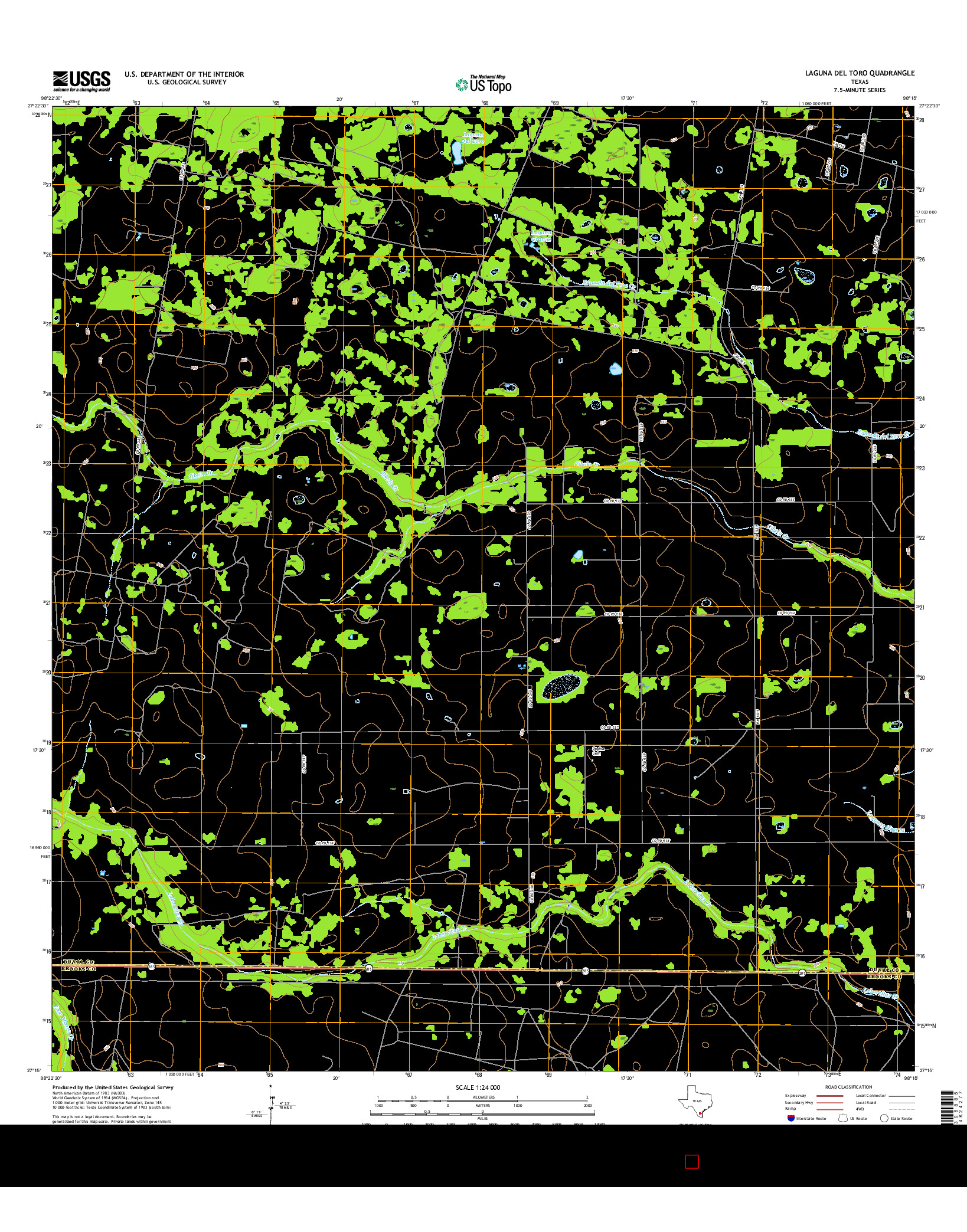 USGS US TOPO 7.5-MINUTE MAP FOR LAGUNA DEL TORO, TX 2016