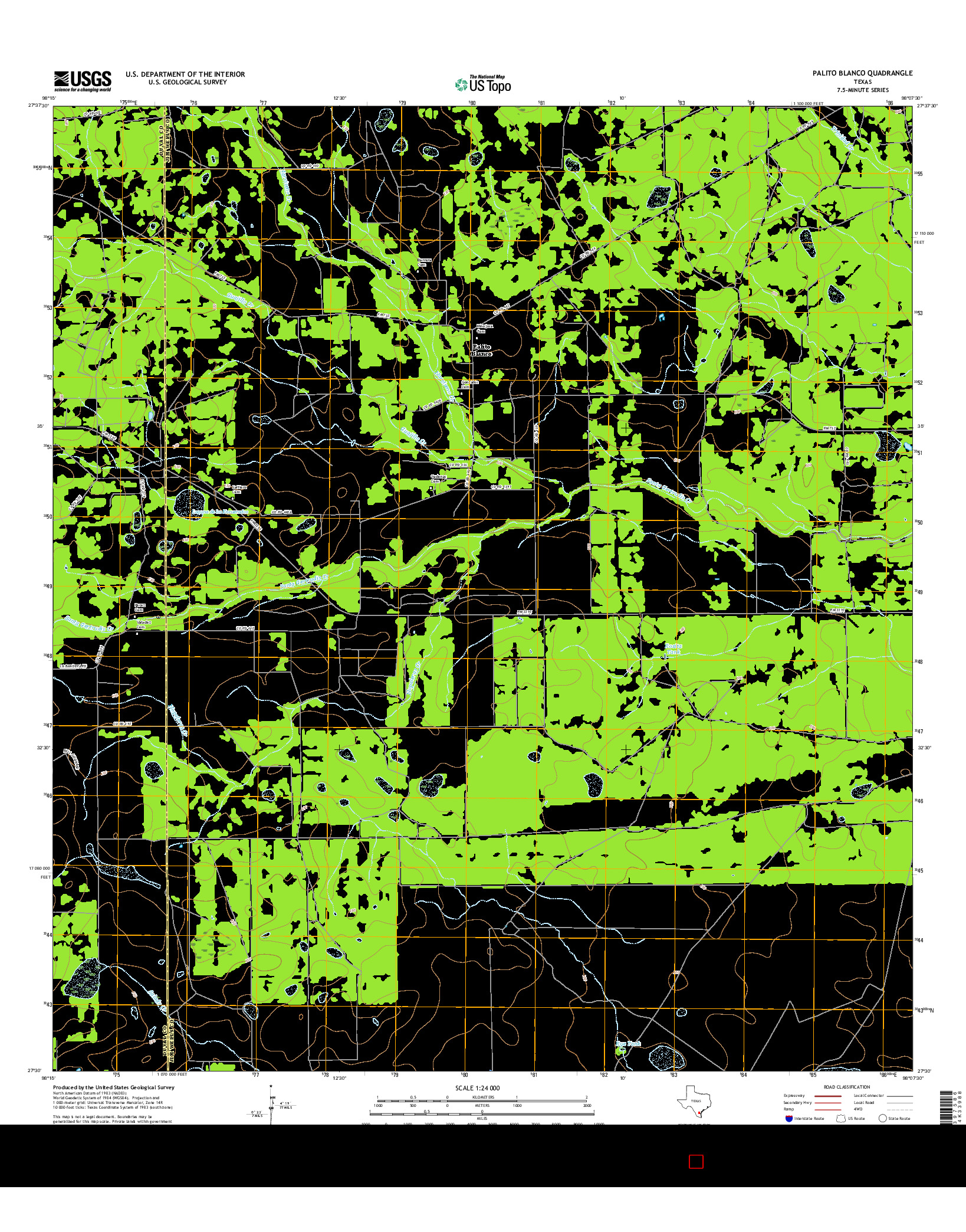 USGS US TOPO 7.5-MINUTE MAP FOR PALITO BLANCO, TX 2016